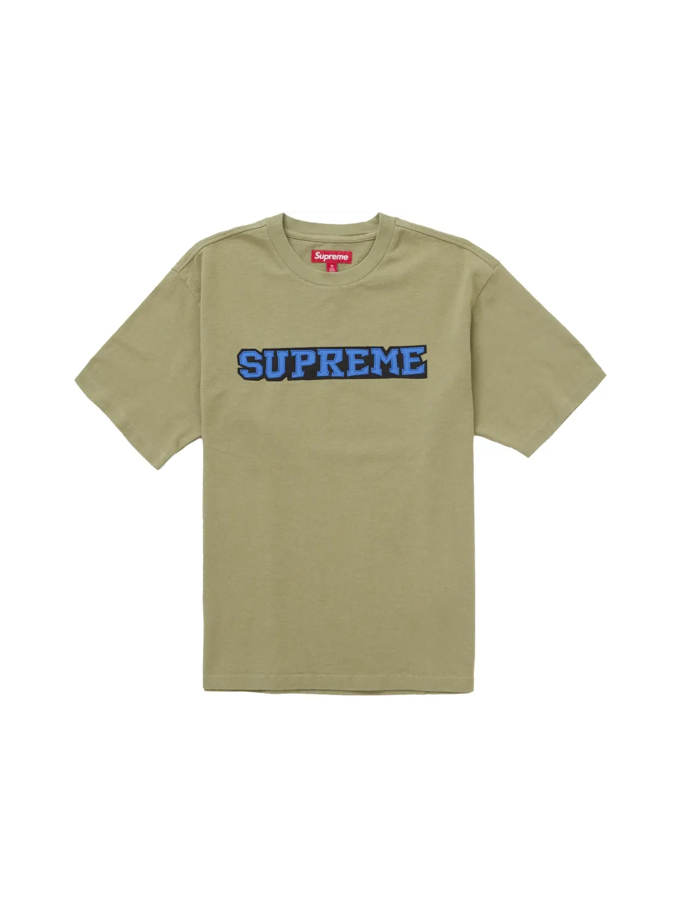 Мужская футболка с сатиновой аппликацией Supreme Light Olive — изображение 1 из 1