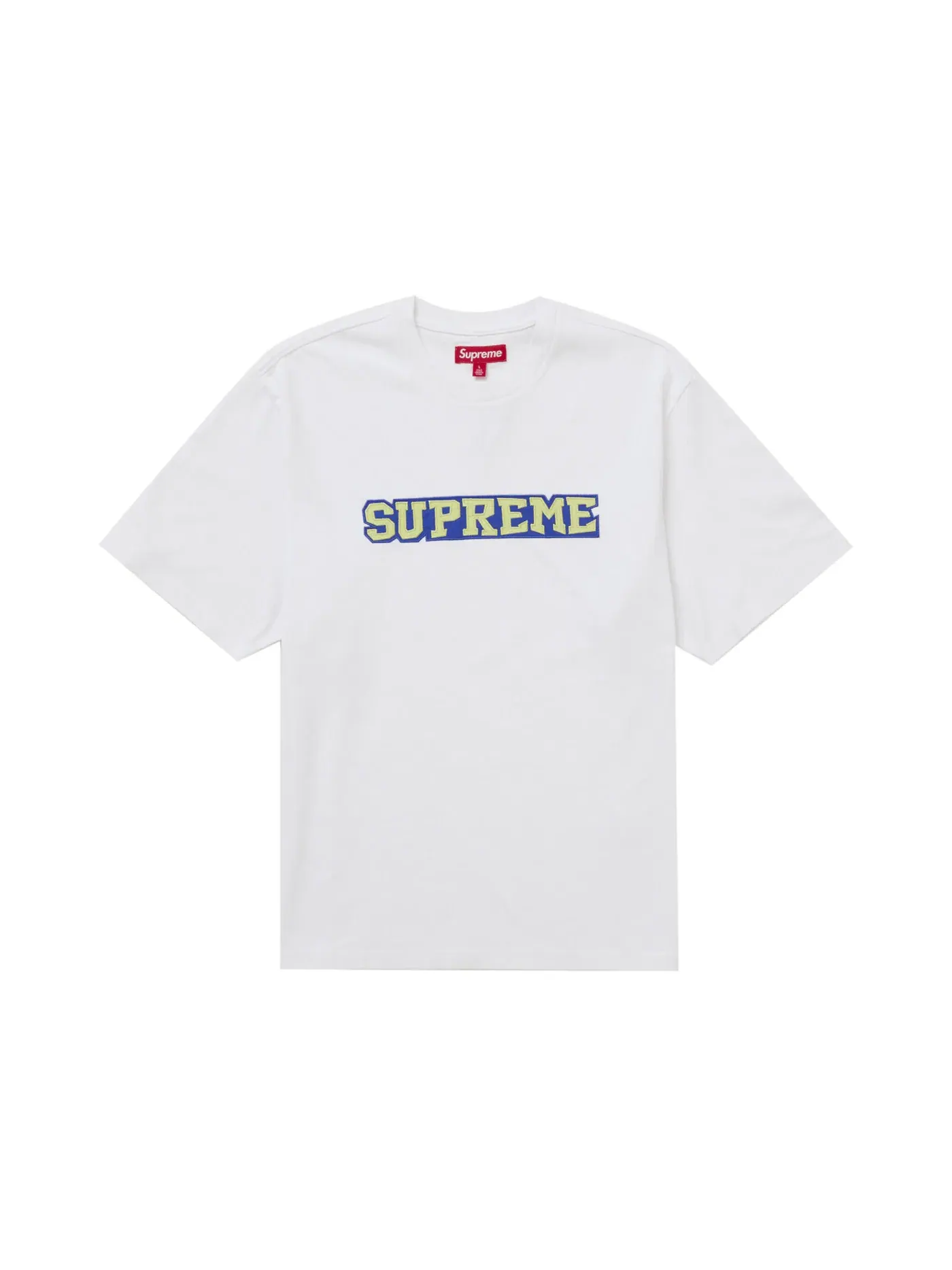 Мужская футболка с сатиновым аппликацией Supreme Top — изображение 1 из 1, белый