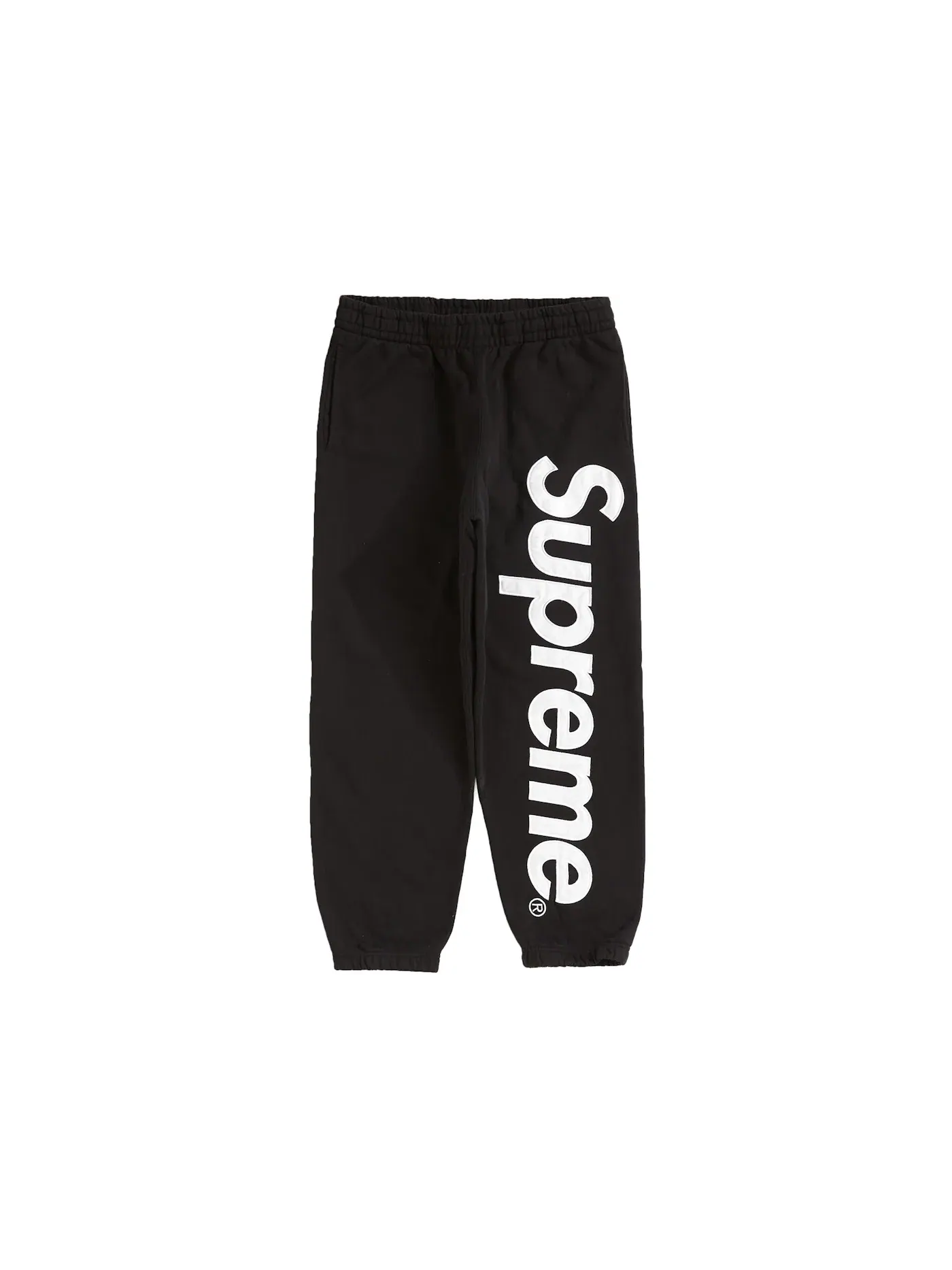 Мужские спортивные штаны с сатиновой аппликацией Supreme Sweatpant — изображение 1 из 2, черный