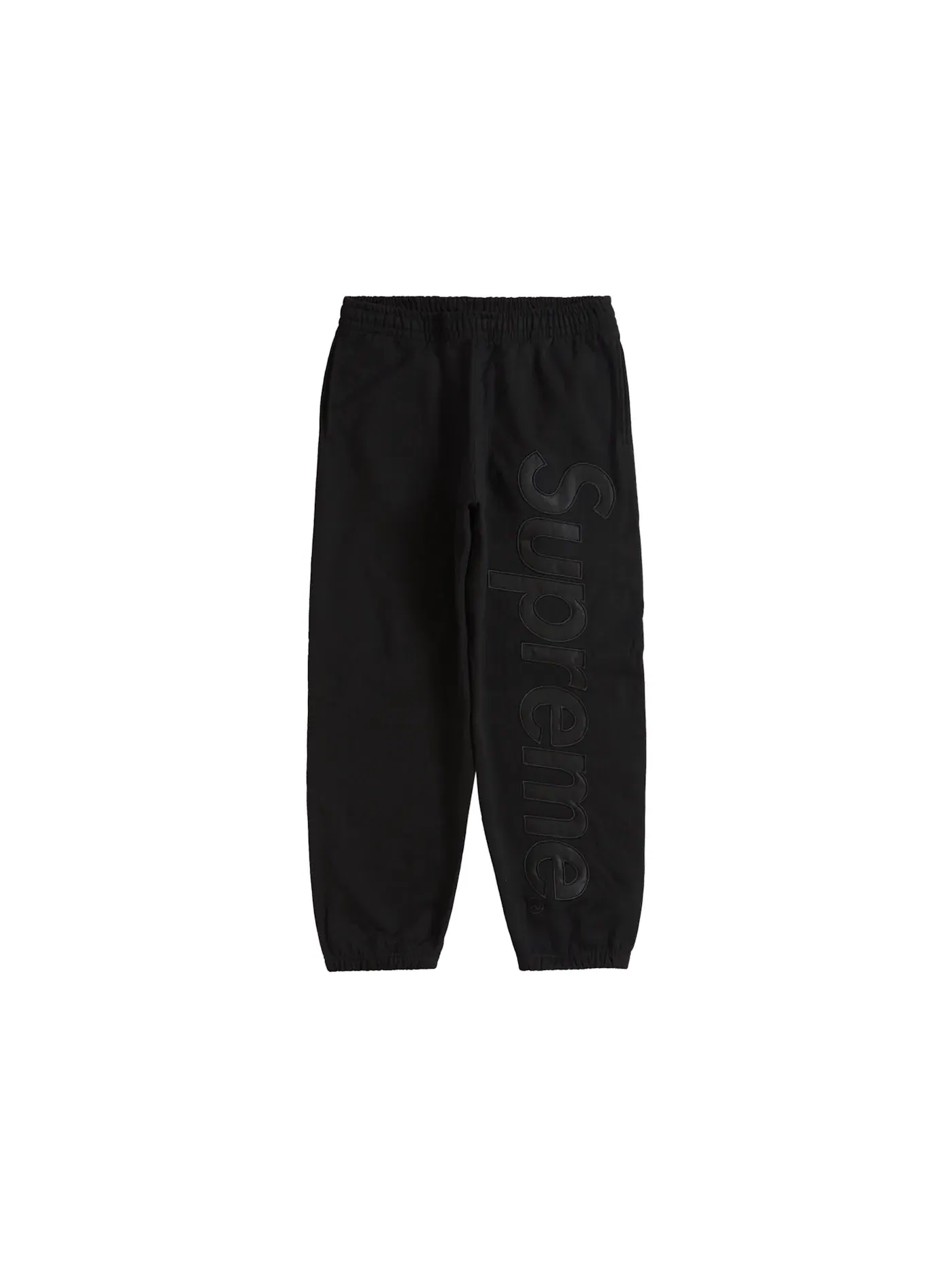 Мужские спортивные штаны с сатиновой аппликацией Supreme Sweatpant (FW23) — изображение 1 из 2, черный