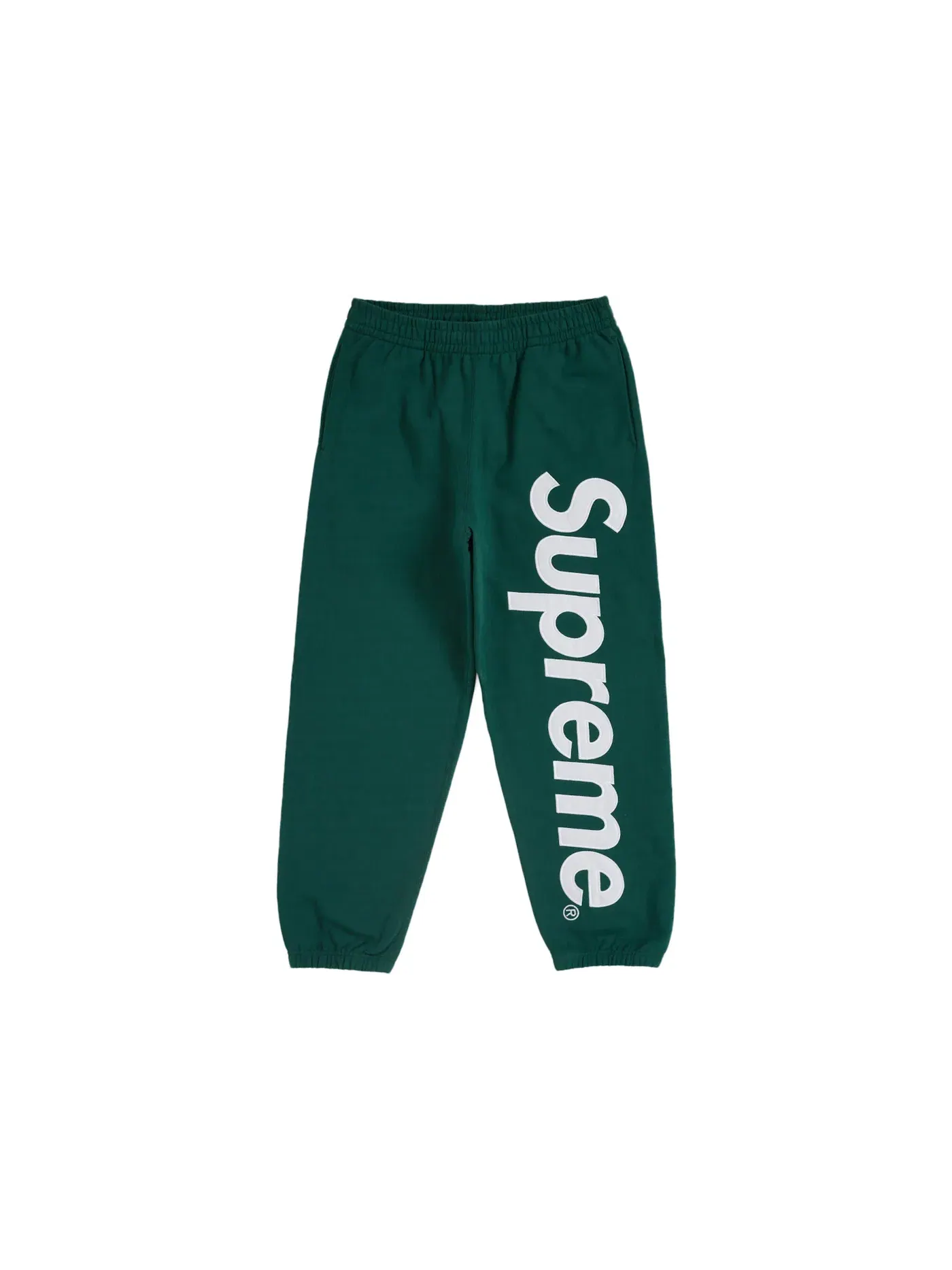 Мужские спортивные штаны с сатиновой аппликацией Sweatpant Supreme — изображение 1 из 2, темный зеленый