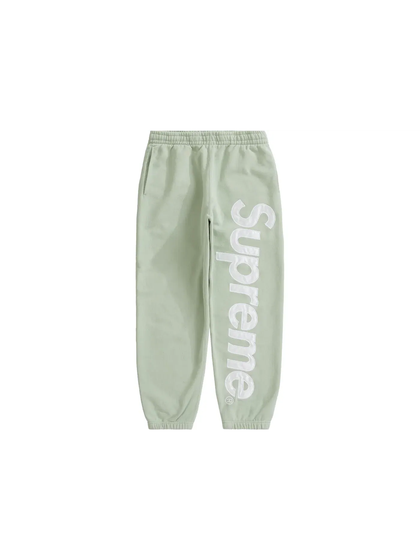 Мужские спортивные штаны с сатиновой аппликацией Supreme Sweatpant — изображение 1 из 2, мята
