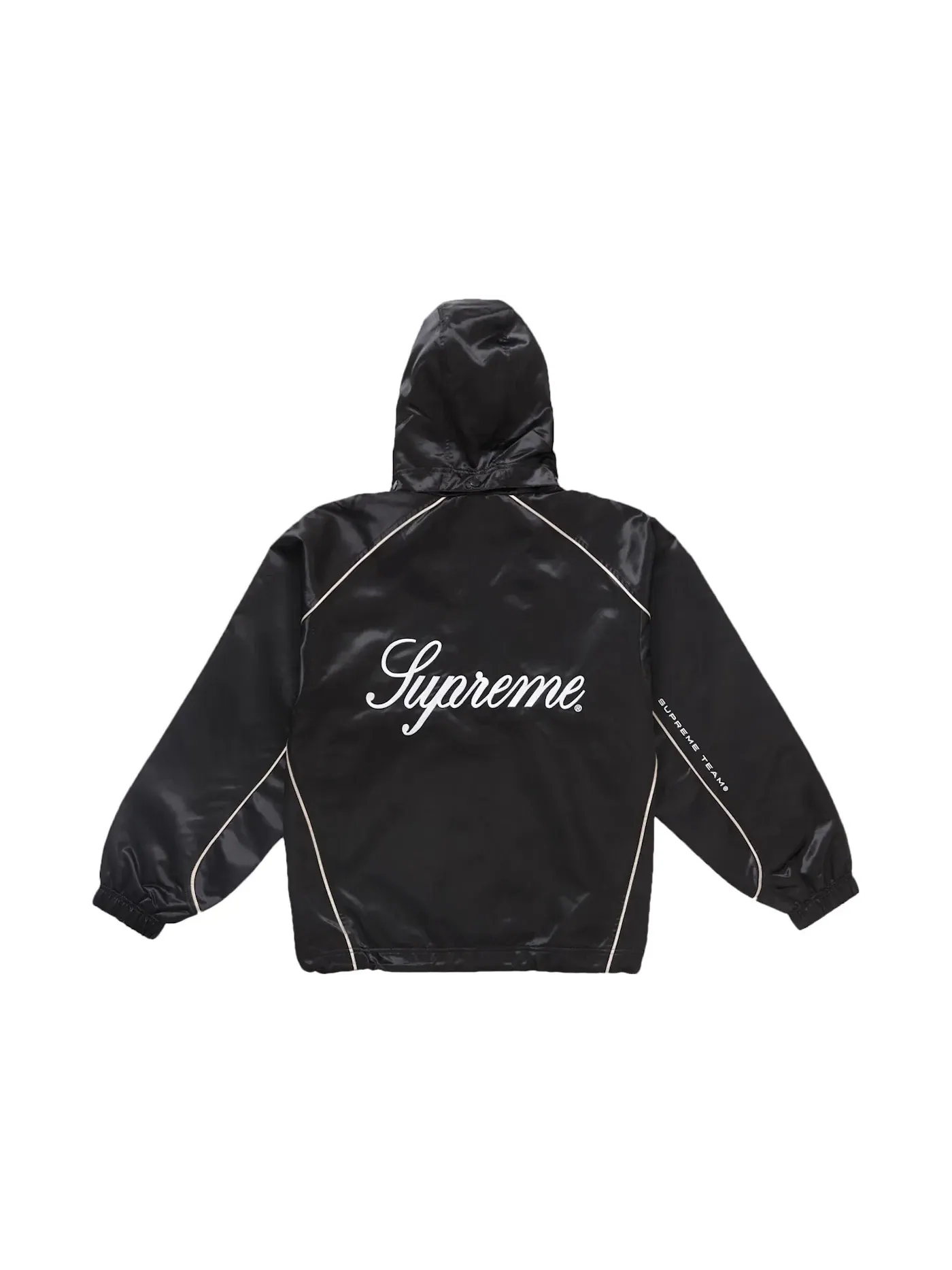 Мужская куртка из атласа с капюшоном Supreme — изображение 3 из 3, черный