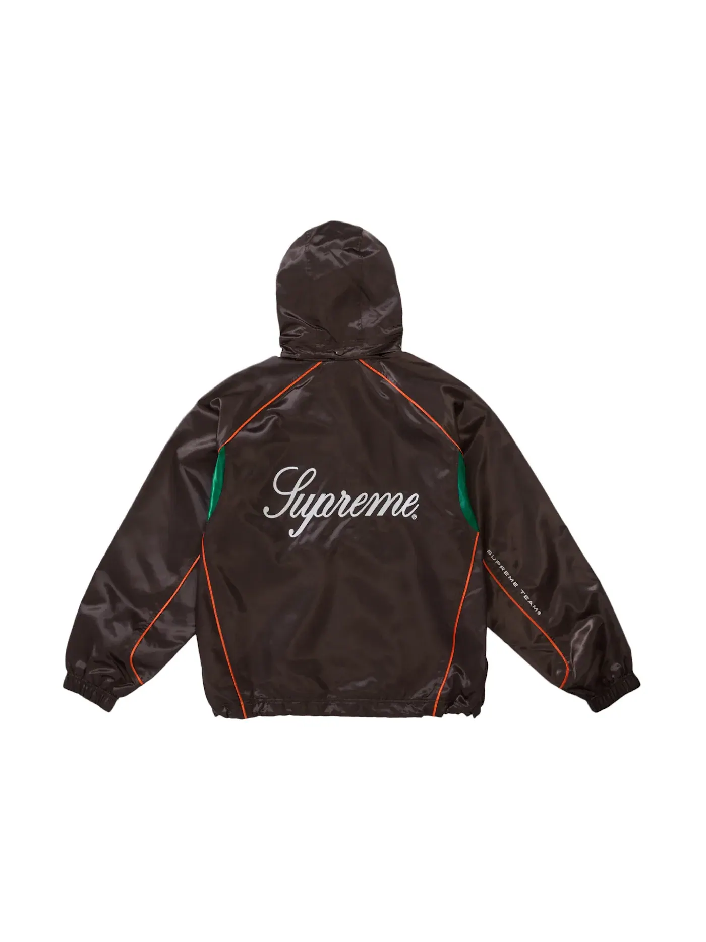 Мужская куртка с капюшоном Supreme Satin Hooded Track Jacket — изображение 3 из 3, коричневый