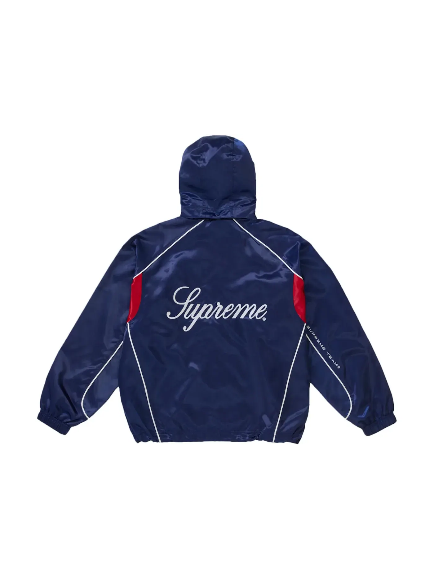 Мужская куртка с капюшоном из сатина Supreme — изображение 3 из 3, темно-синий