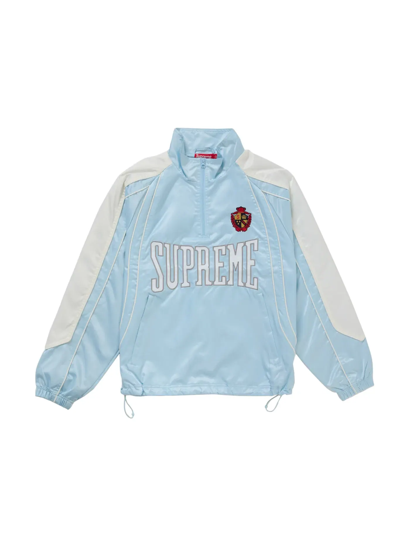 Мужской пуловер с сатиновой окантовкой Supreme — изображение 1 из 2, светлый синий
