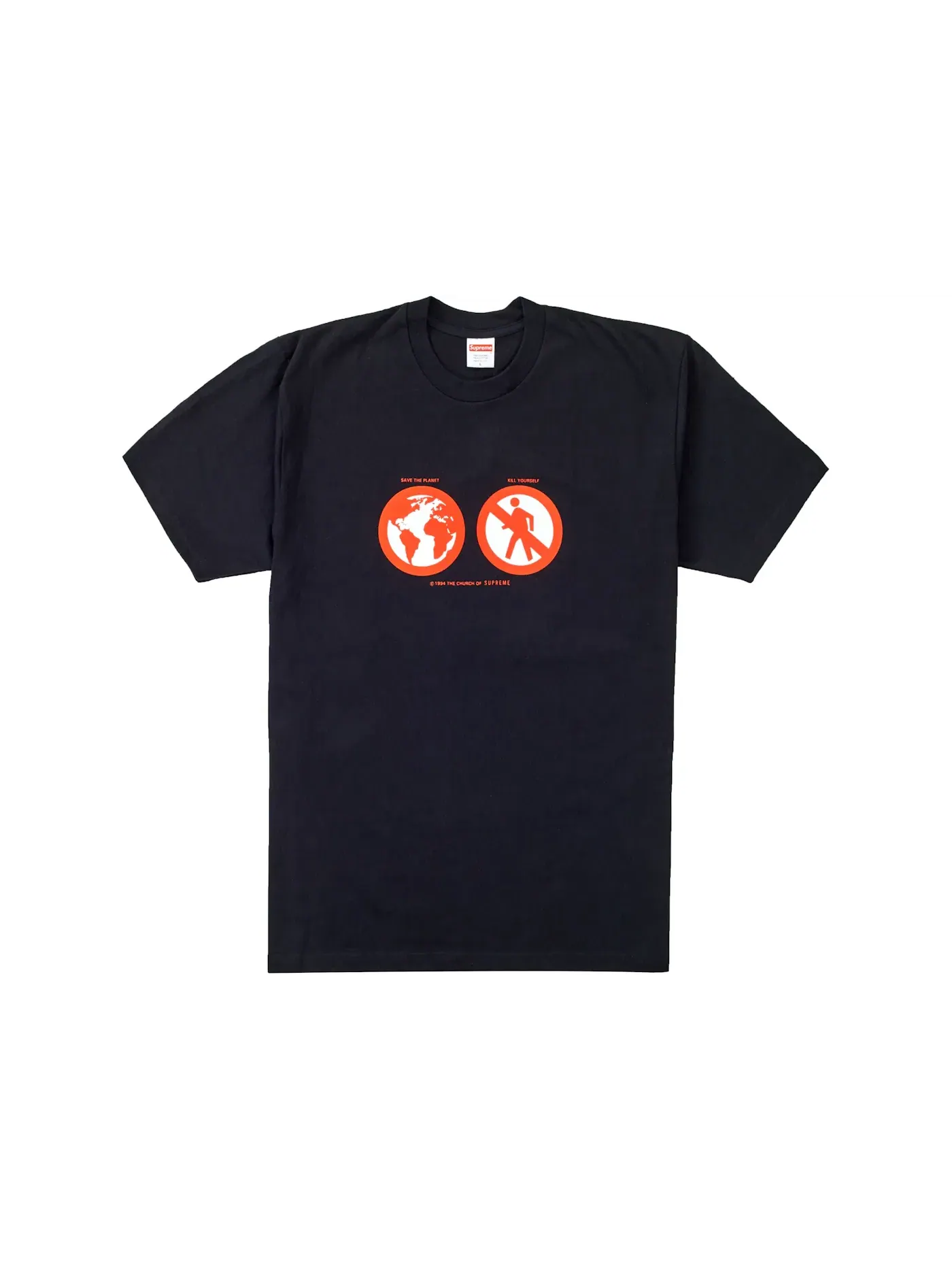 Мужская футболка с принтом Supreme Tee — изображение 1 из 1, черный