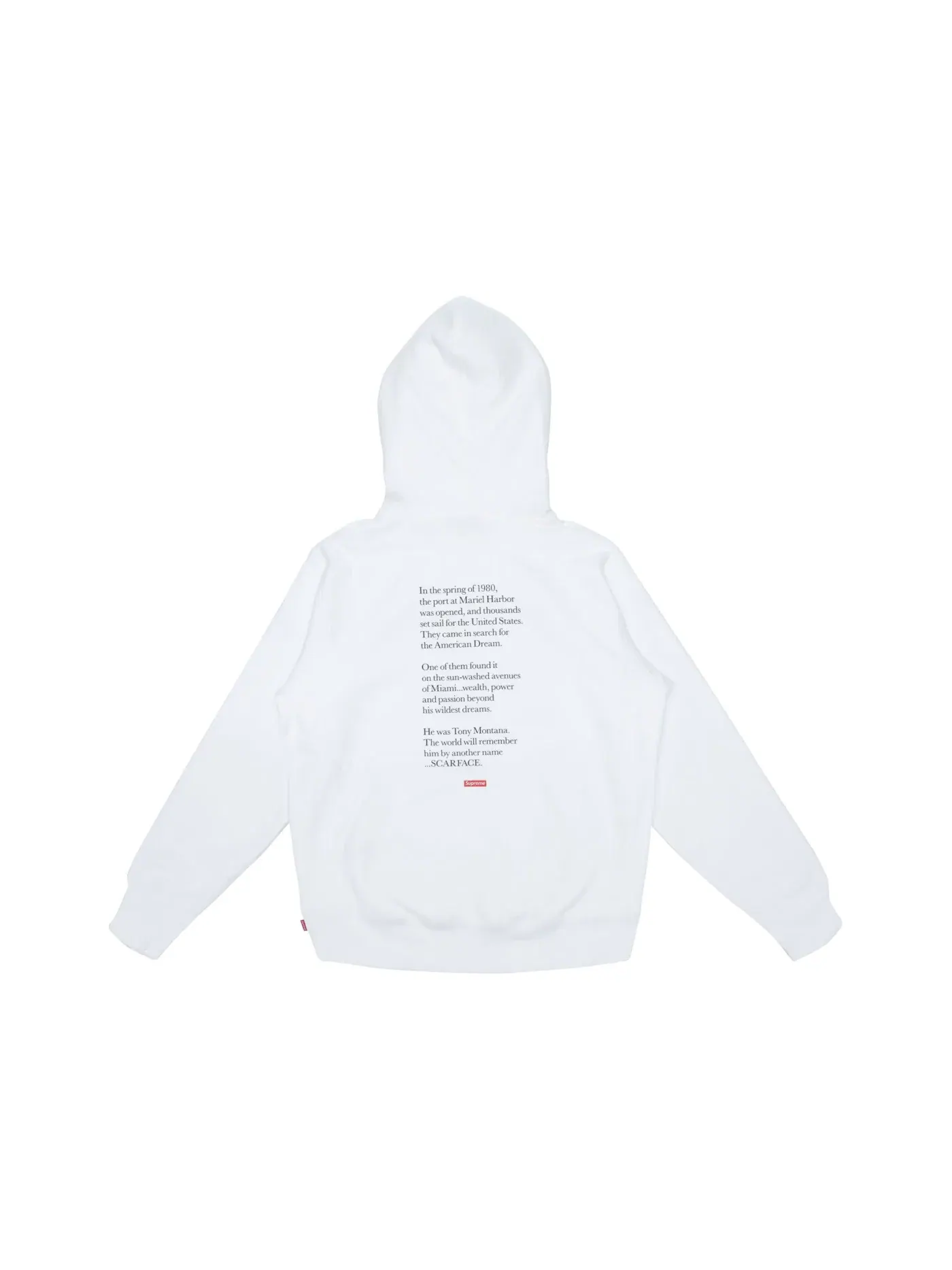 Мужской худи с капюшоном с принтом Supreme Scarface Friend Sweatshirt — изображение 2 из 2, белый