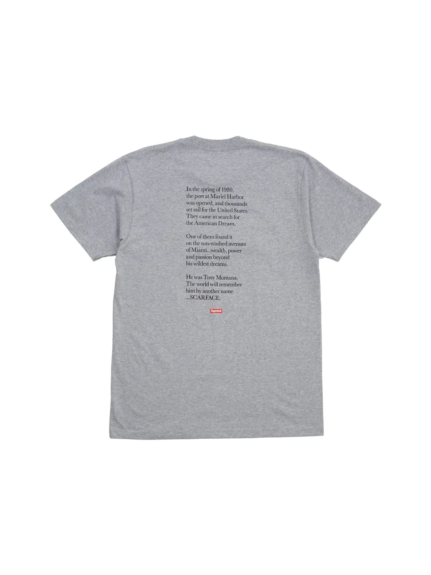 Мужская футболка с принтом Supreme Scarface Friend Tee — изображение 2 из 2, серый