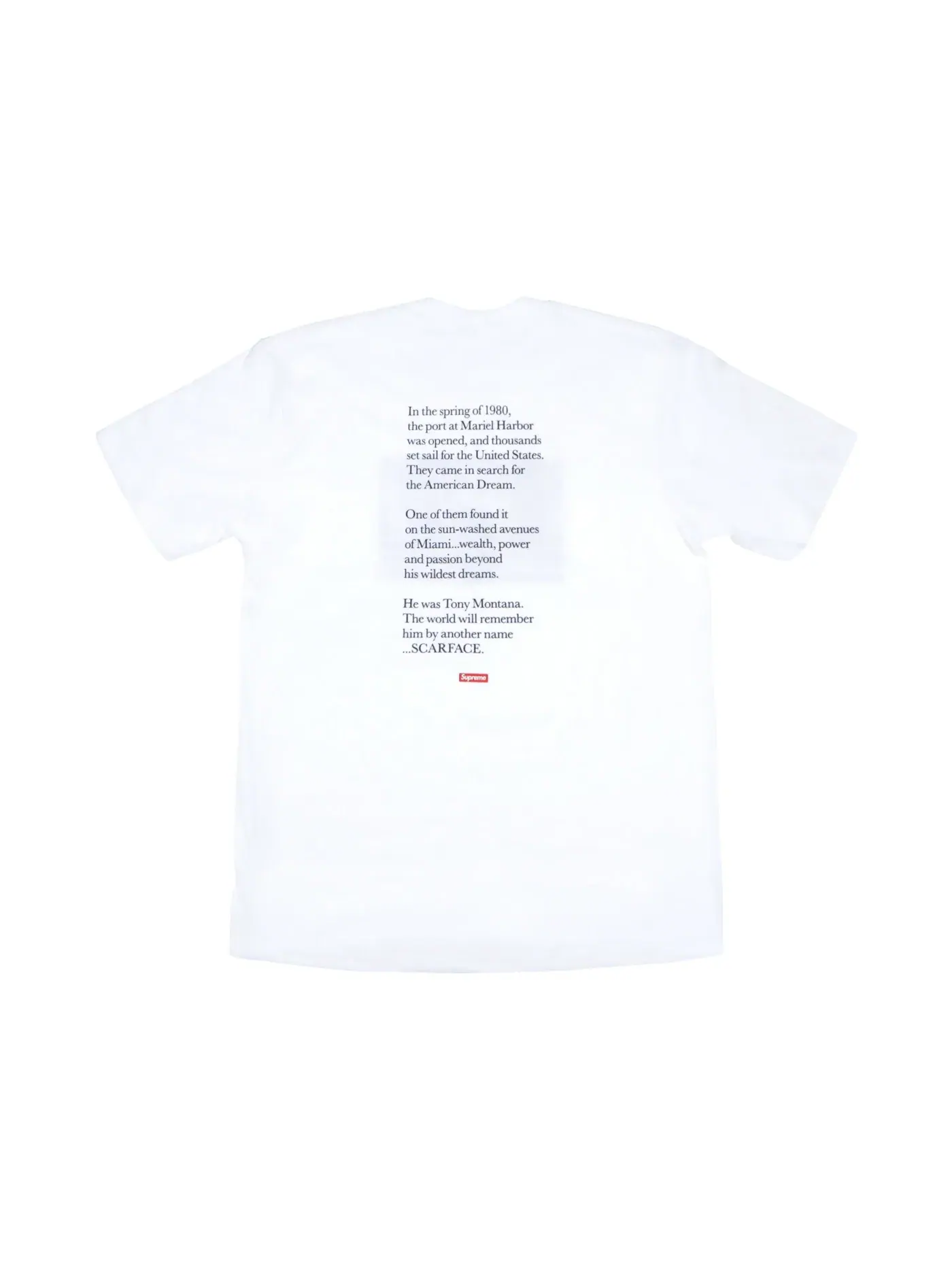 Мужская футболка с принтом Supreme Scarface Friend Tee — изображение 2 из 2, белый