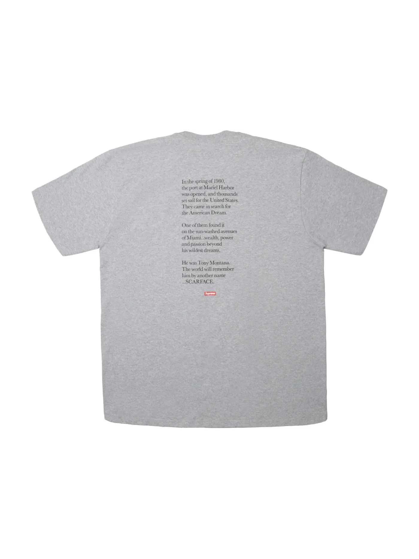 Мужская футболка с принтом Supreme Scarface Shower Tee — изображение 2 из 2, серый