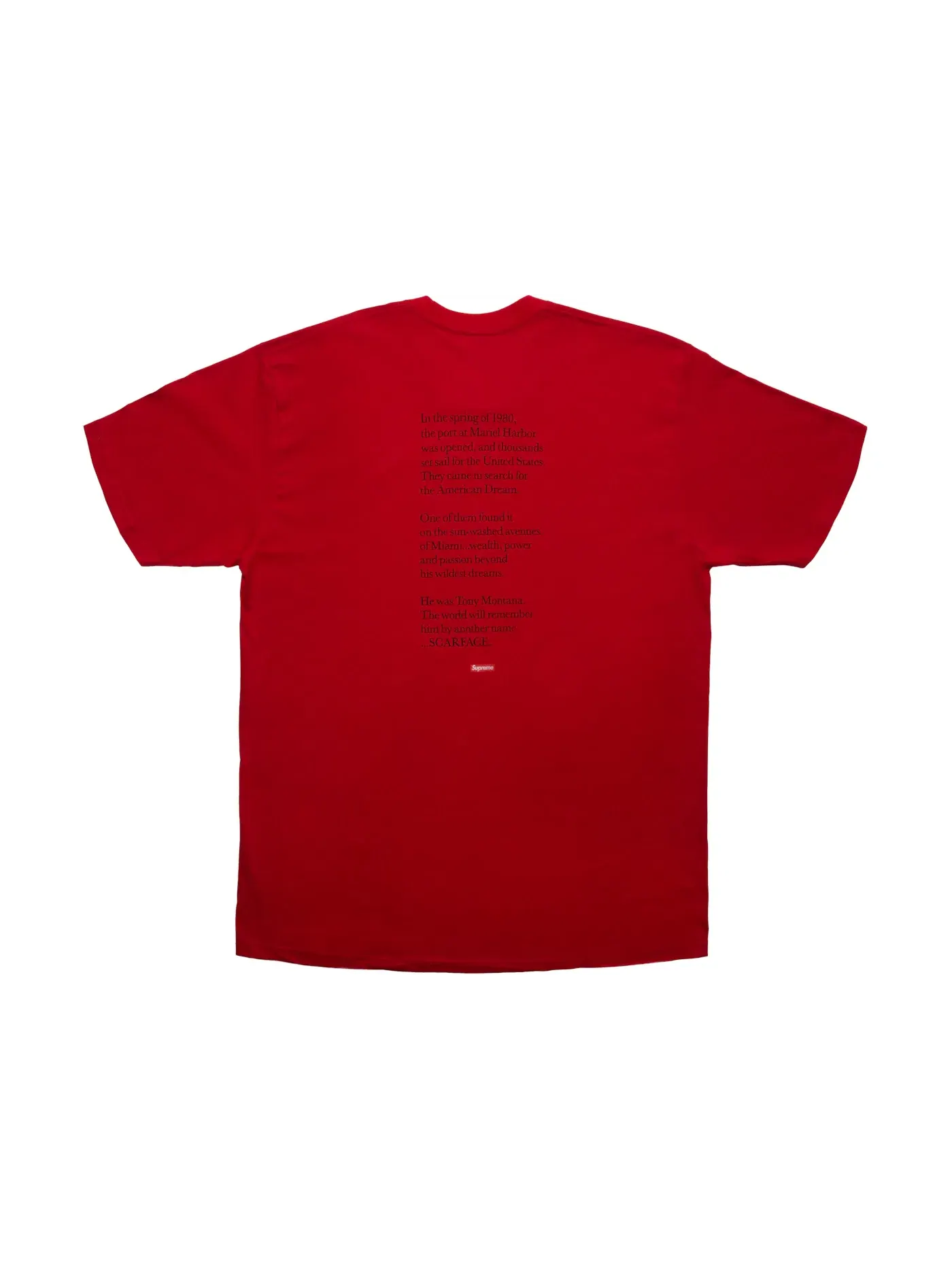 Мужская футболка с принтом Supreme Scarface Shower Tee — изображение 2 из 2, красный