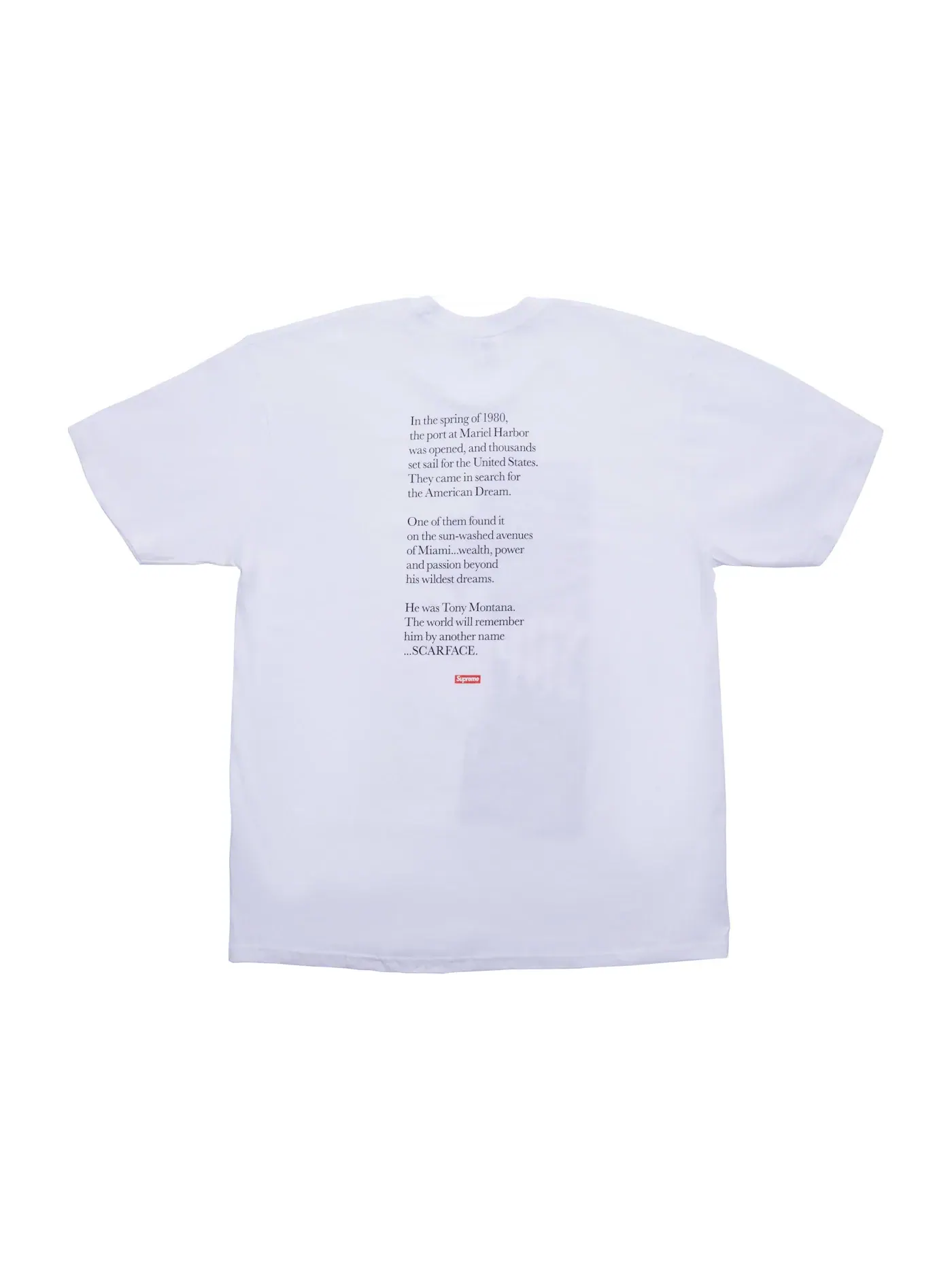 Мужская футболка с принтом Supreme Scarface Split Tee — изображение 2 из 2, белый