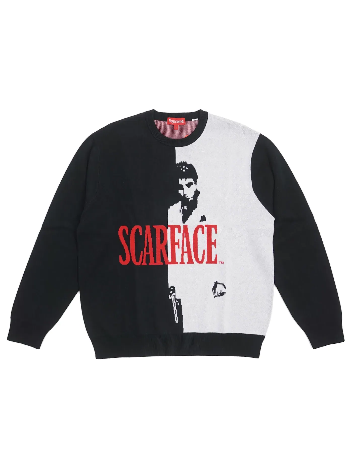 Мужской свитер с принтом Supreme Scarface Sweater Supreme — изображение 1 из 1, черный