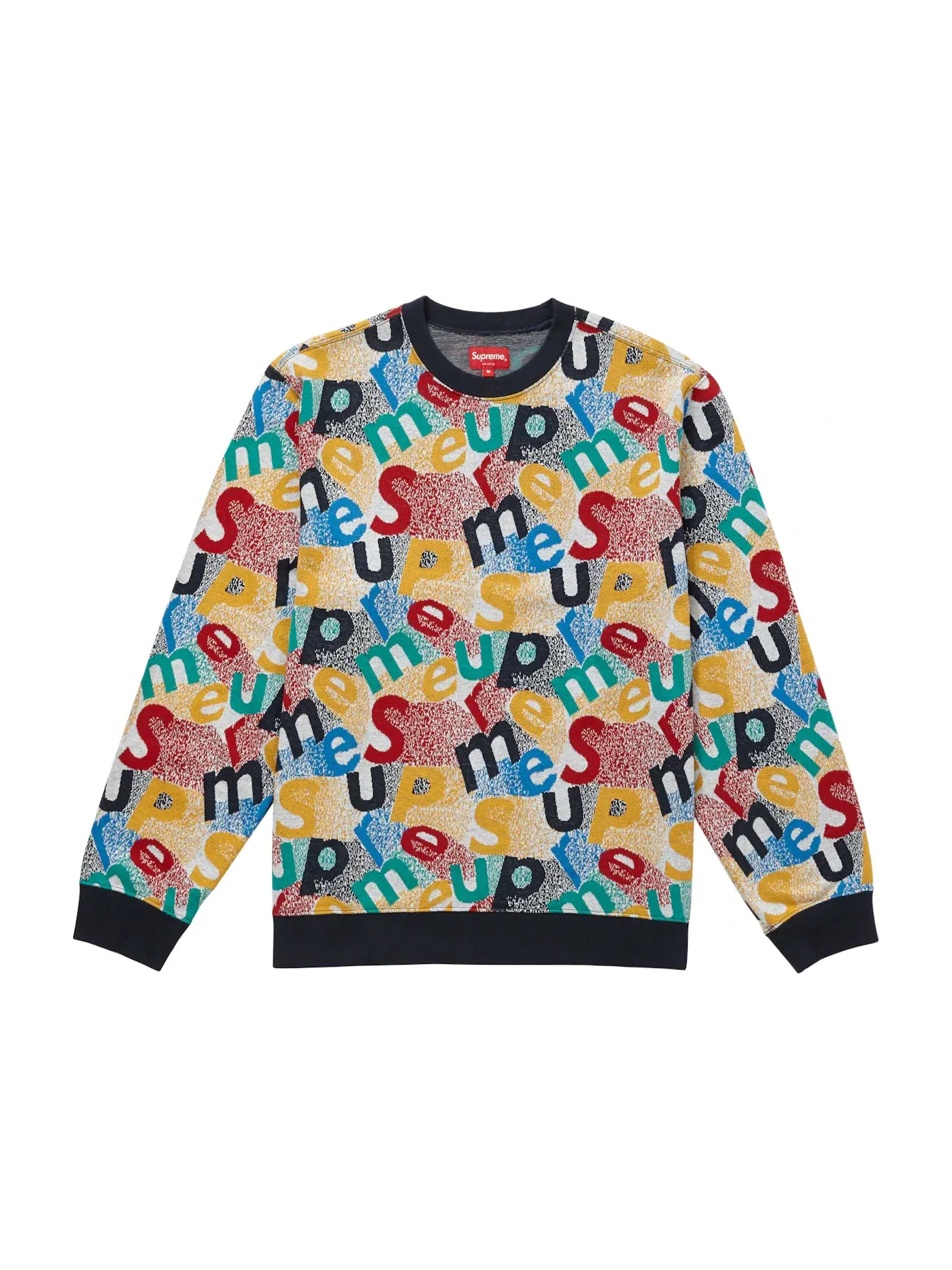 Мужской свитшот Supreme Scatter Text Crewneck — изображение 1 из 1, темно-синий