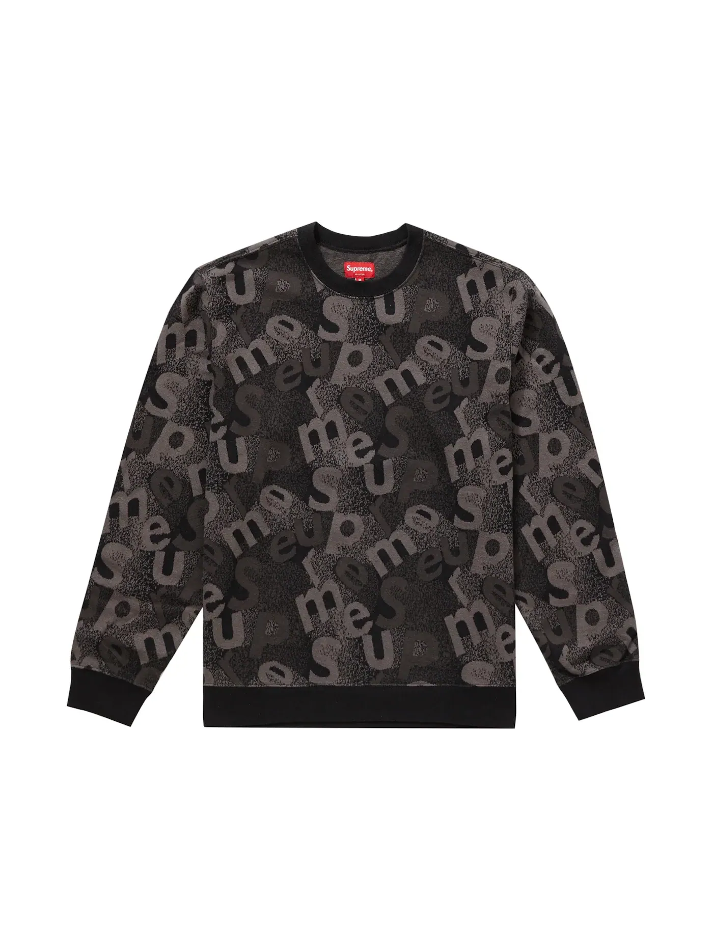 Мужской свитшот Supreme Scatter Text Crewneck — изображение 1 из 1, черный