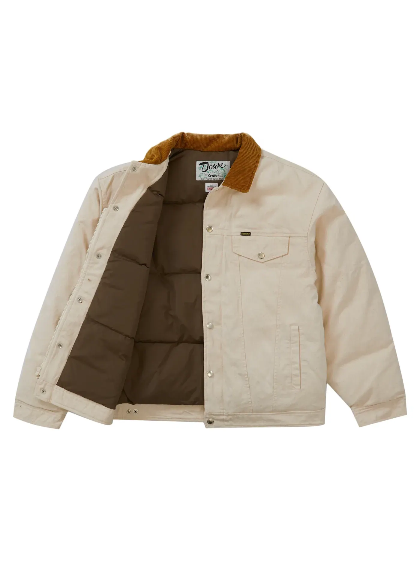 Мужская куртка-бомбер Schott Canvas Down Trucker Supreme — изображение 2 из 3, прозрачный