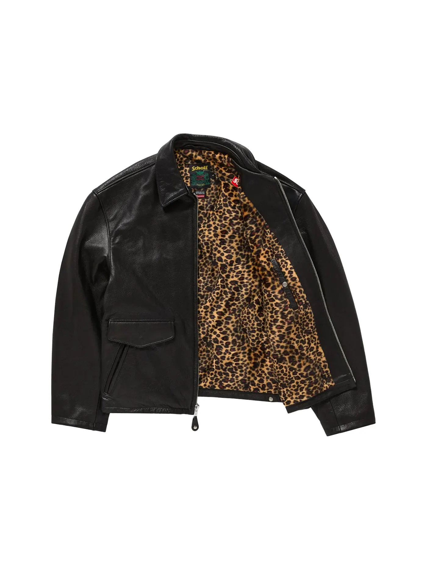 Мужская кожаная куртка-райдер Supreme Jacket (FW24) — изображение 2 из 3, черный