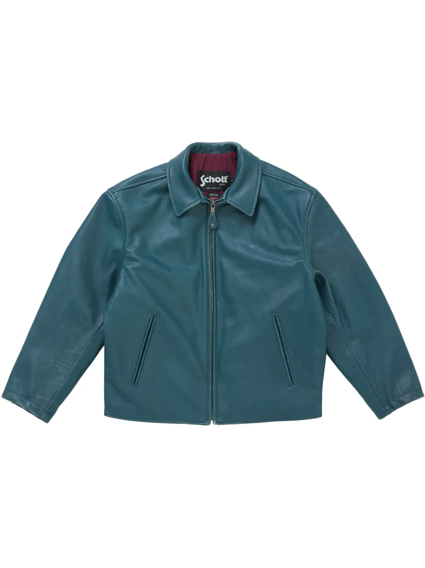 Мужская кожаная куртка-рейсер Teal Supreme — изображение 1 из 3