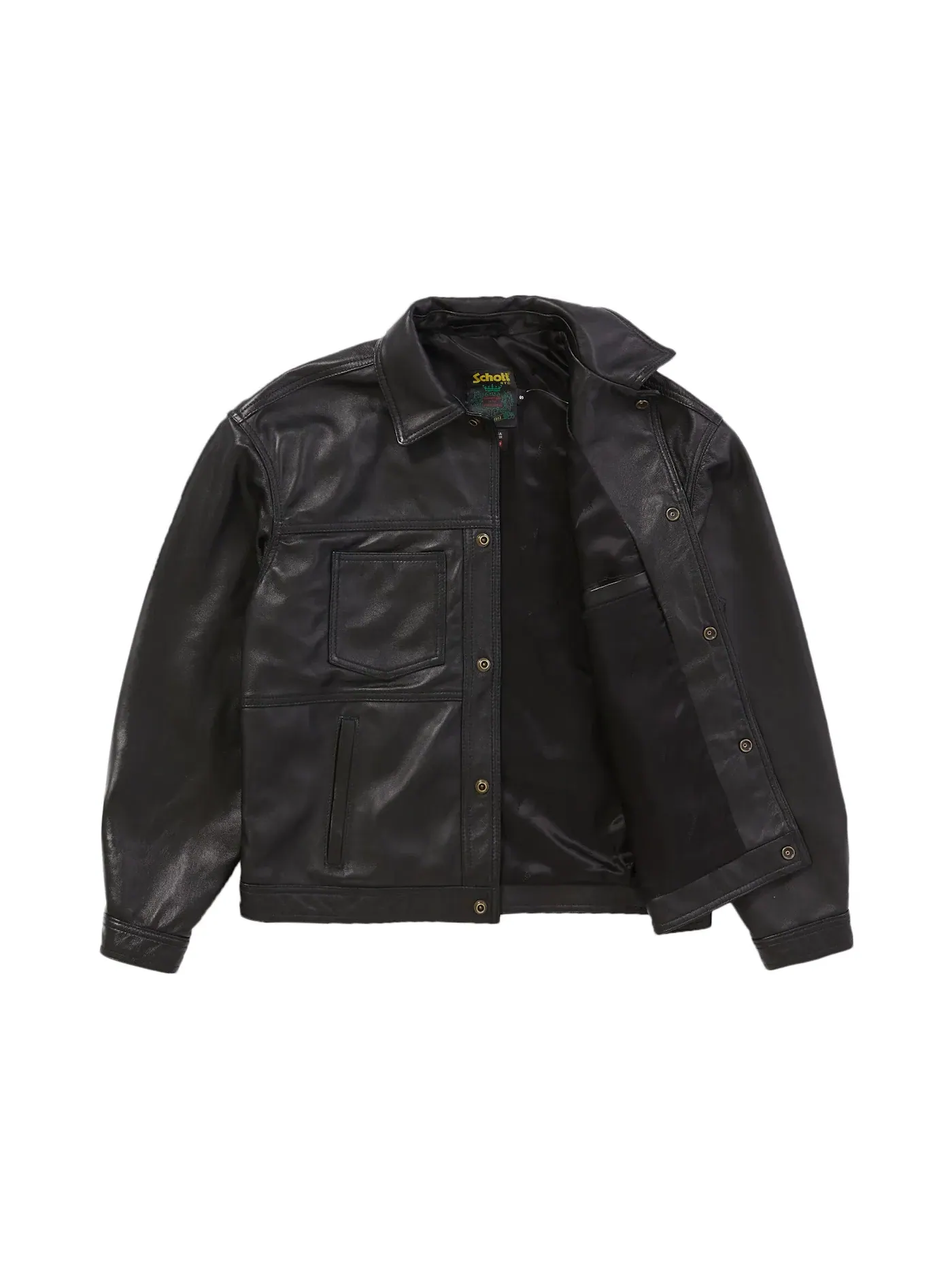 Мужская кожаная куртка Schott Supreme — изображение 2 из 3, черный