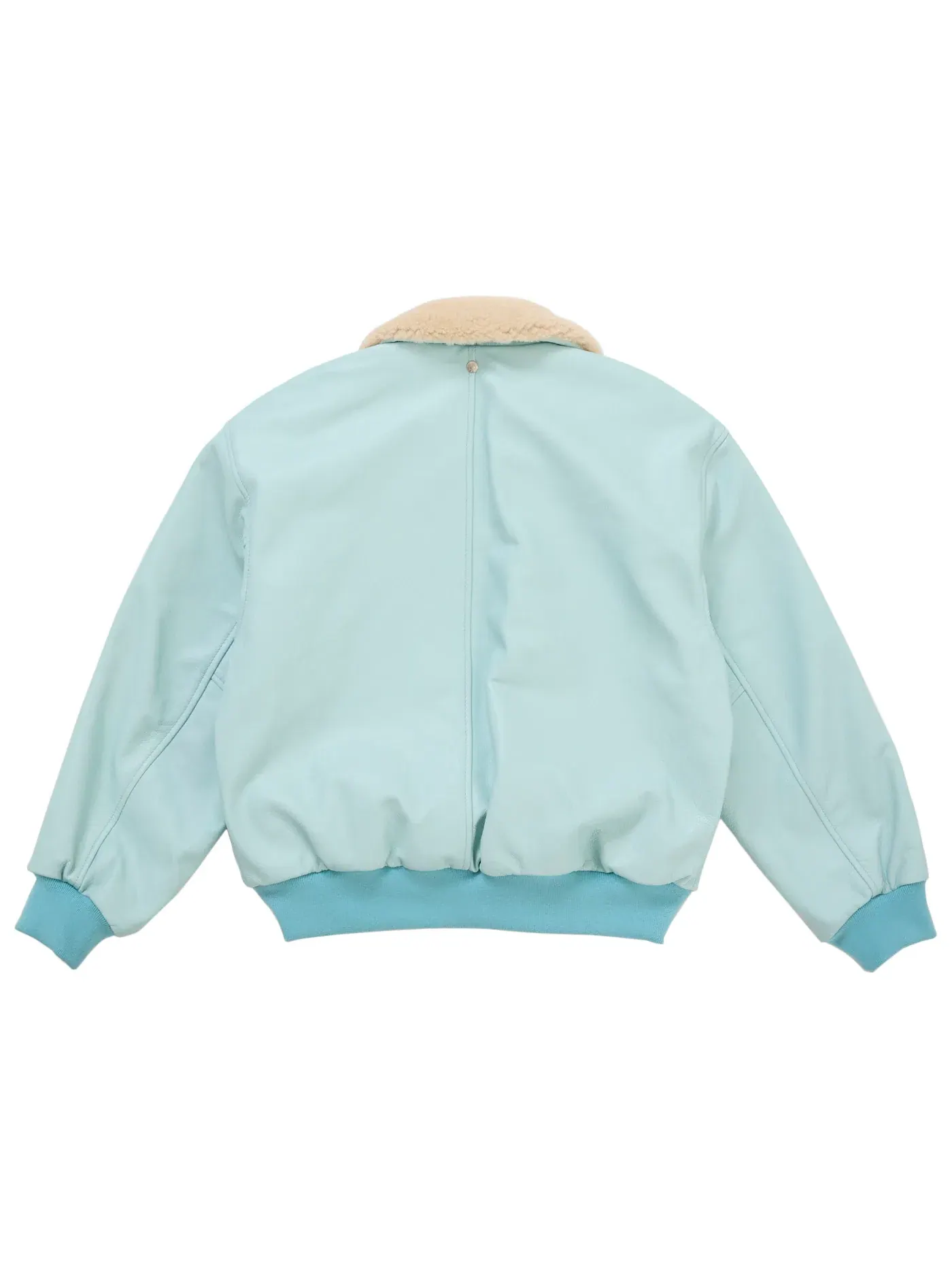 Мужская куртка-бомбер из овчины с мехом Light Blue Supreme — изображение 3 из 4, светлый синий