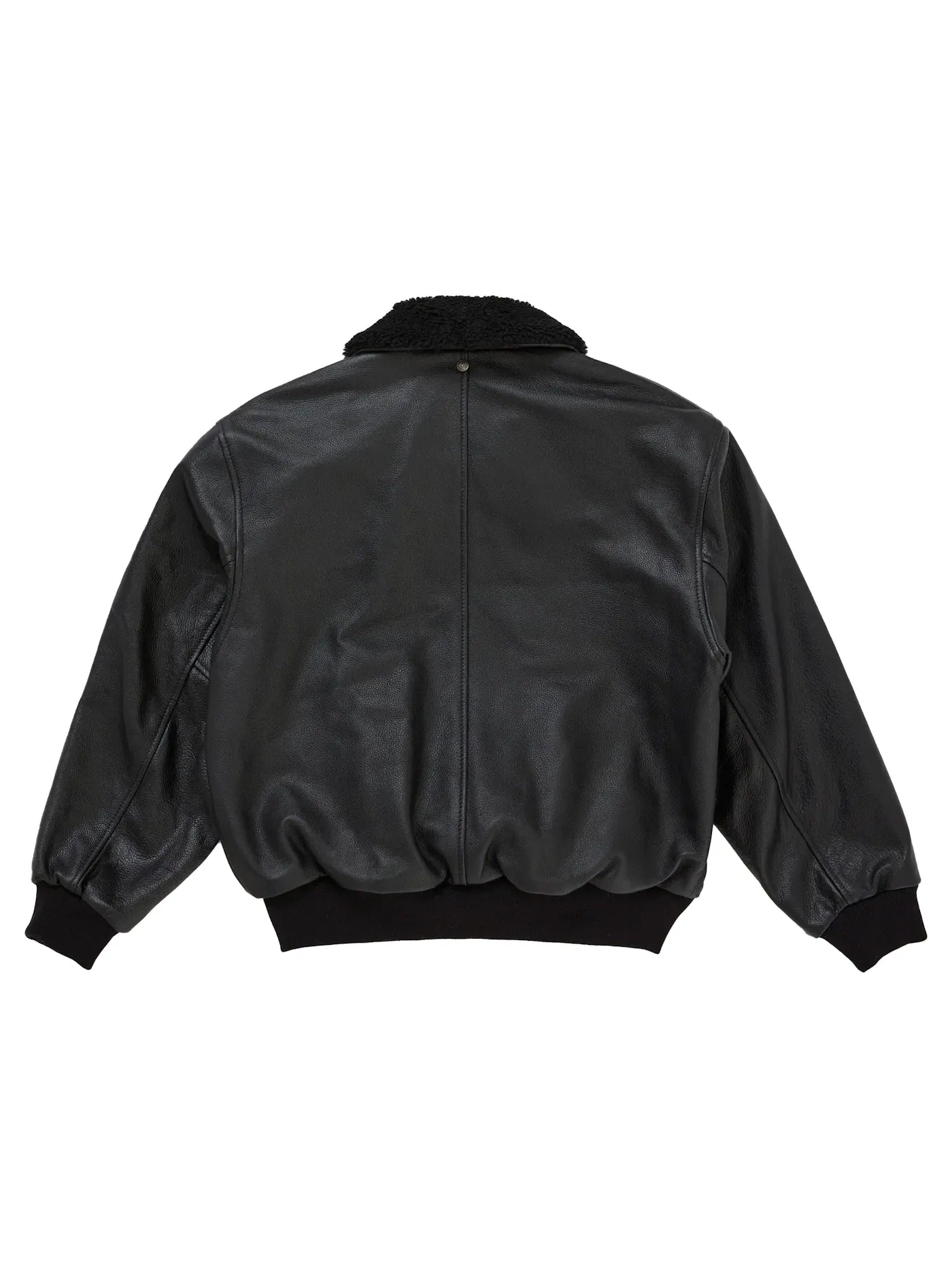 Мужская куртка-бомбер из овчины Schott Supreme — изображение 4 из 4, черный