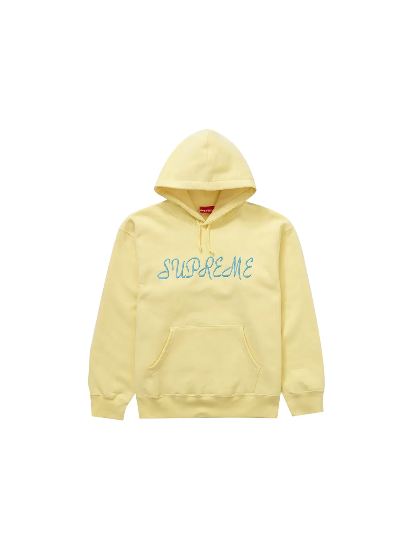 Мужской худи с капюшоном Supreme Script — изображение 1 из 2, светлый желтый