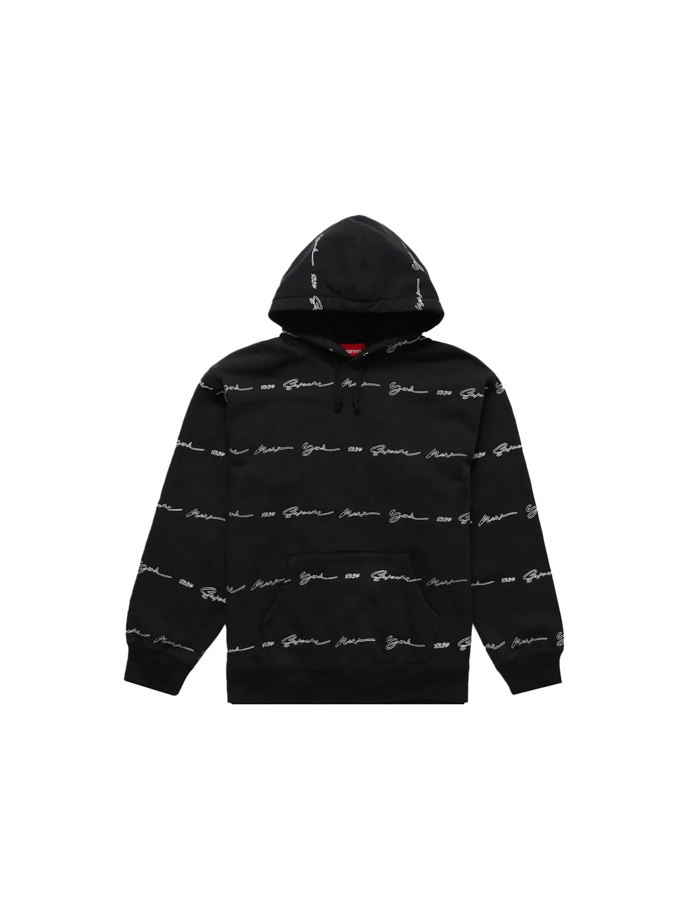 Мужской худи с принтом Supreme Script Stripe Hooded Sweatshirt Supreme — изображение 1 из 2, черный