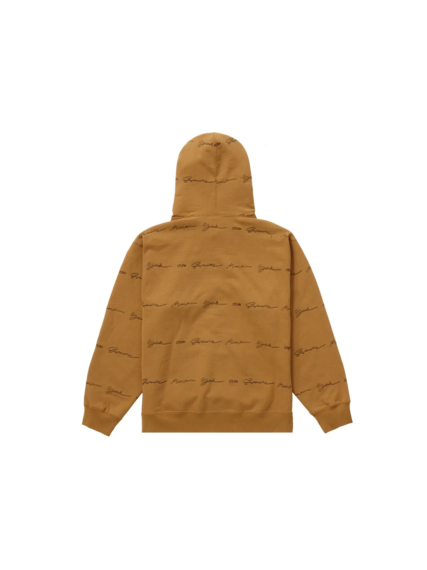 Мужская худи с принтом Supreme Script Stripe, Dark Mustard — изображение 2 из 2