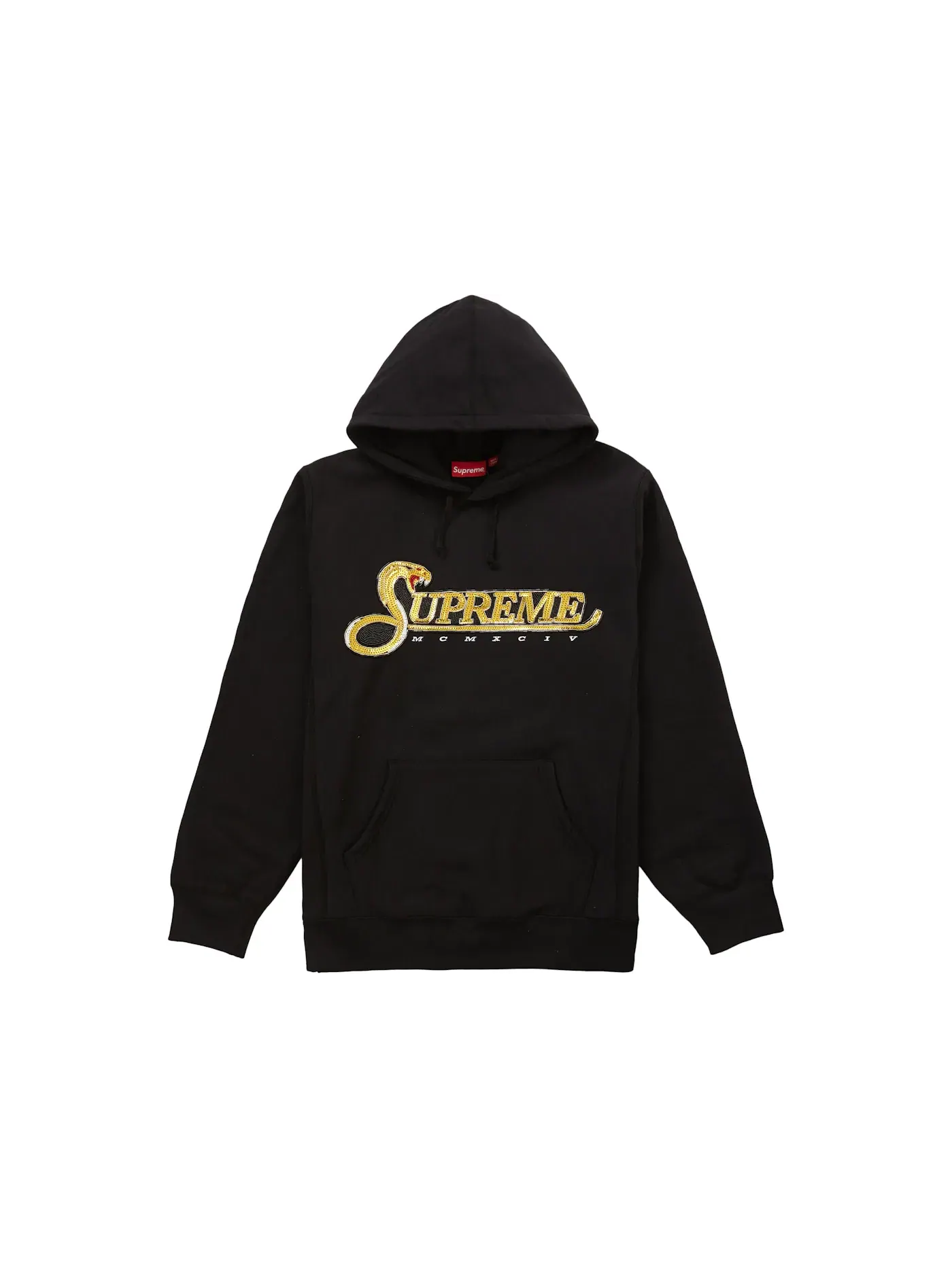 Мужской худи с пайетками Supreme Hooded Sweatshirt — изображение 1 из 1, черный