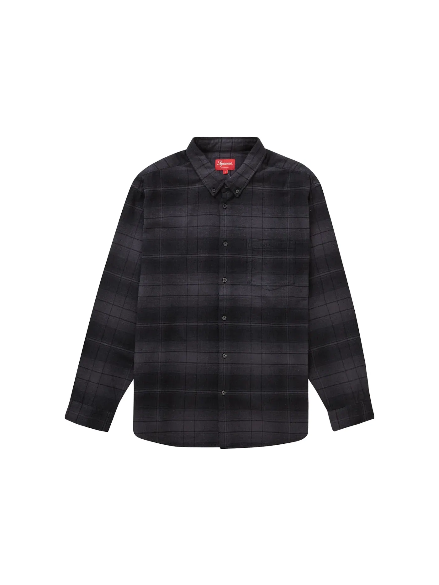 Мужская фланелевая рубашка с принтом Shirt (SS23) Supreme — изображение 1 из 1, черный