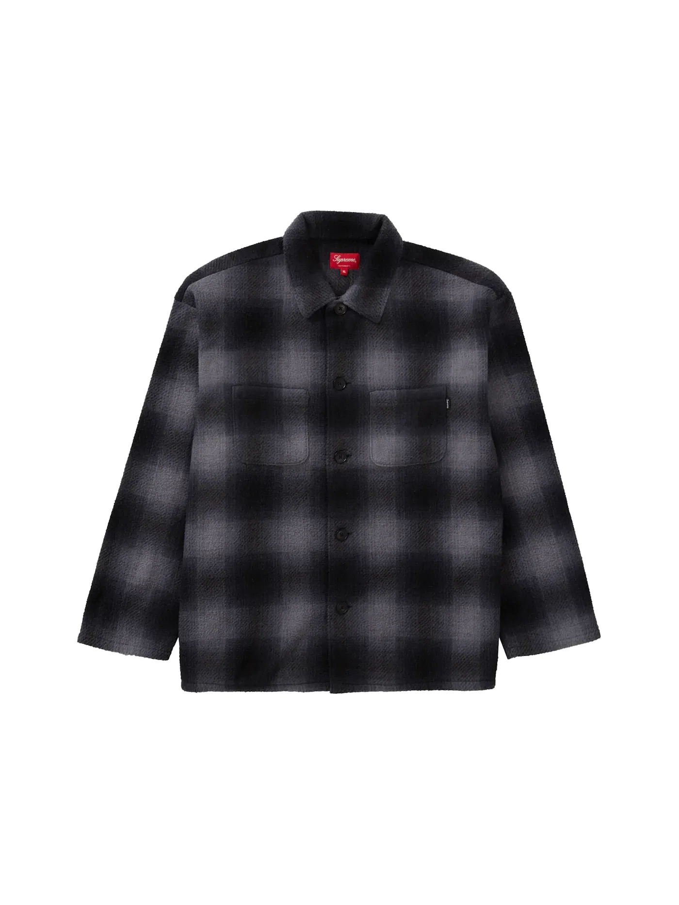 Мужская рубашка из флиса с принтом Supreme Shadow Plaid — изображение 1 из 1, черный