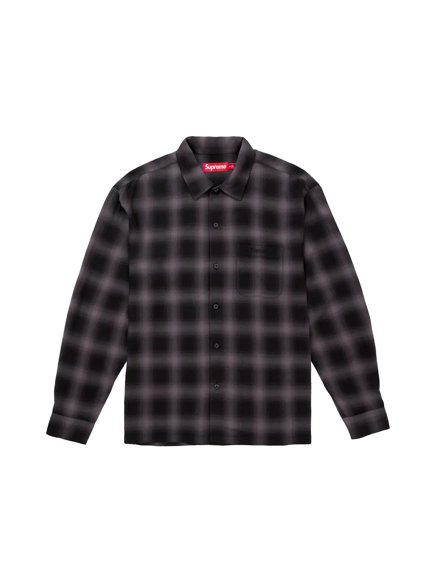 Мужская рубашка с принтом Supreme Shadow Plaid — изображение 1 из 1, черный