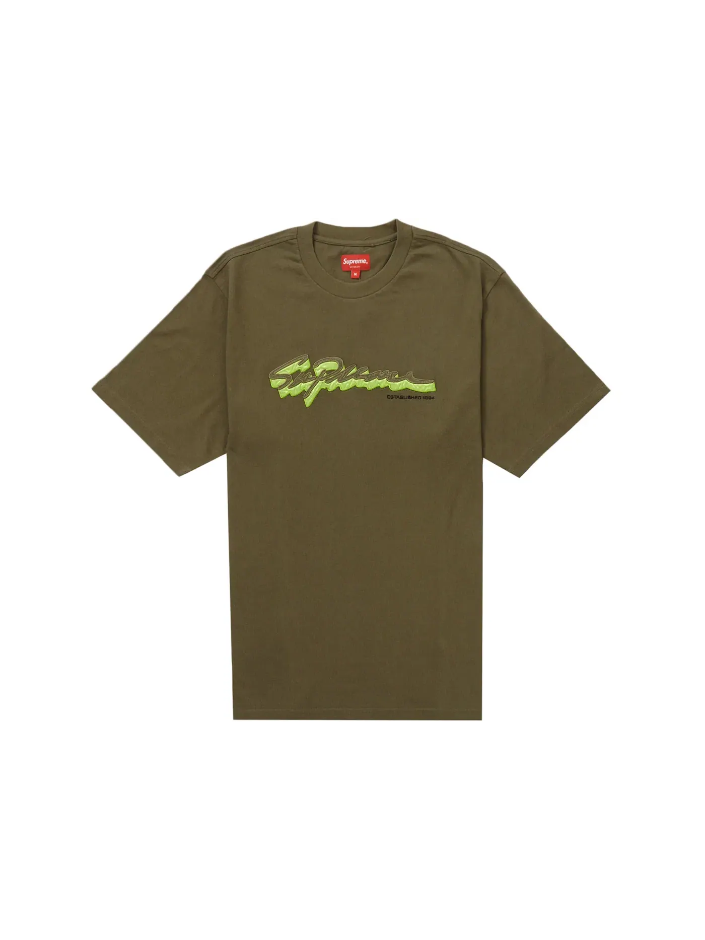 Мужская футболка с принтом Supreme Shadow Script S/S Top — изображение 1 из 1, темный оливковый