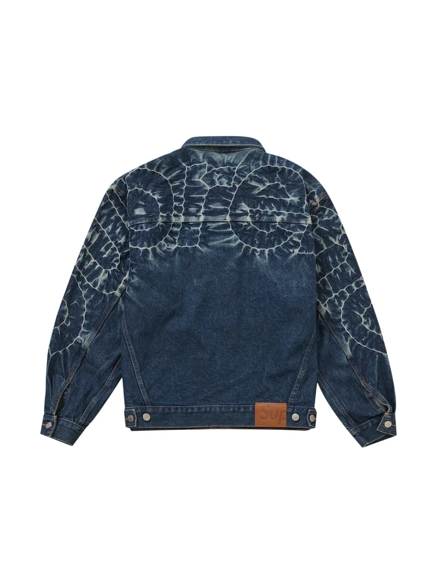 Мужская джинсовая куртка с принтом Supreme Shibori Denim Trucker Jacket — изображение 2 из 2, индиго