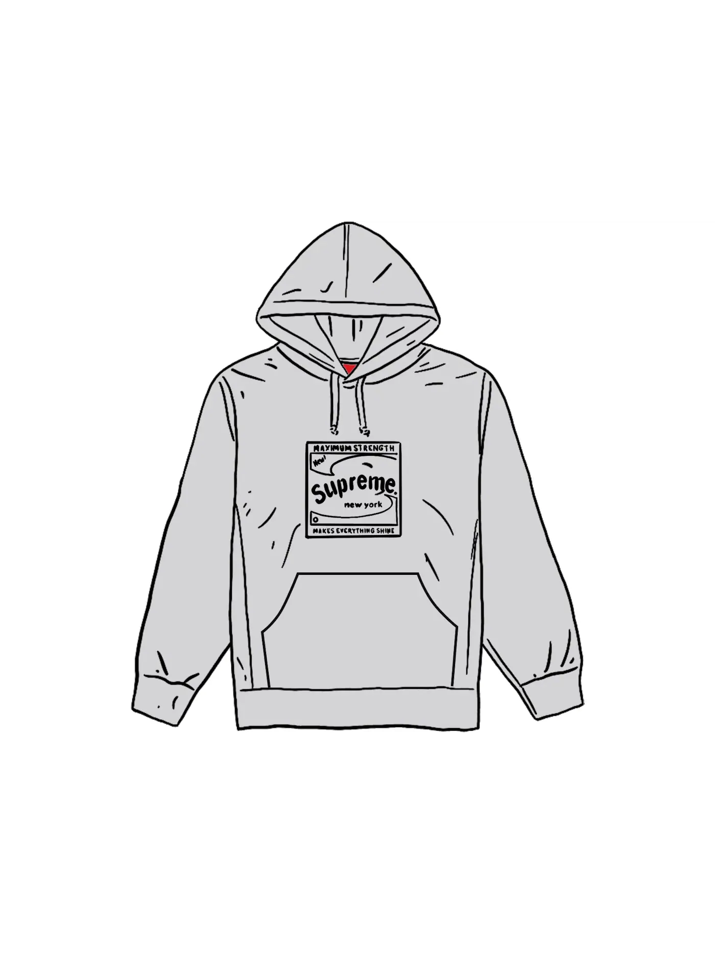Мужская худи с капюшоном Supreme Shine Supreme — изображение 1 из 1, серый