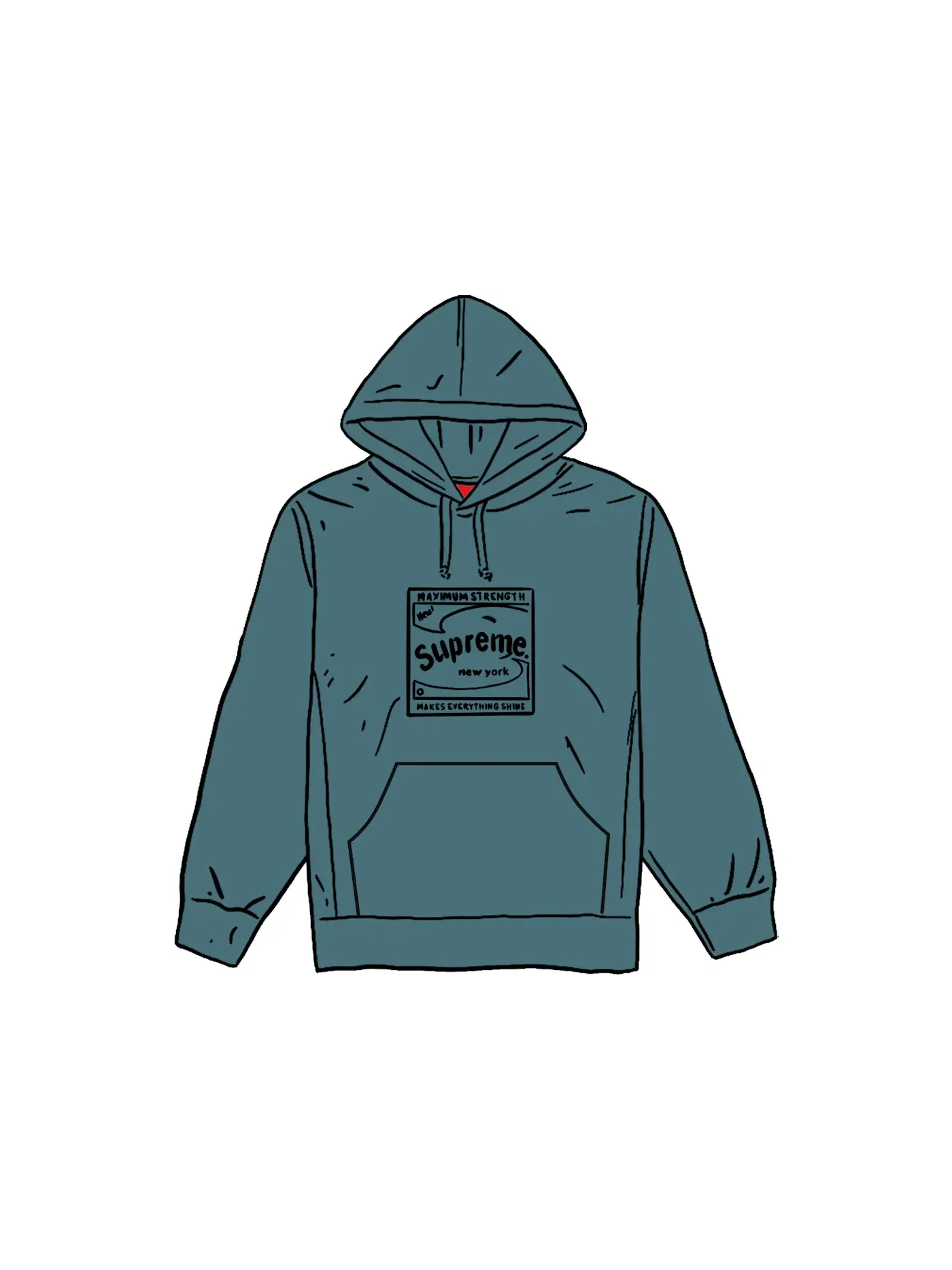 Мужской худи с капюшоном Supreme Supreme Shine Hooded Sweatshirt — изображение 1 из 1, серый