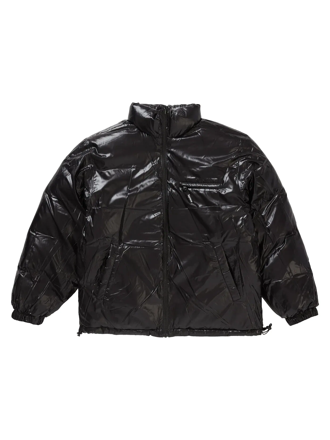Мужская куртка пуховик двухсторонняя блестящая Supreme Puffy Jacket — изображение 1 из 3, белый