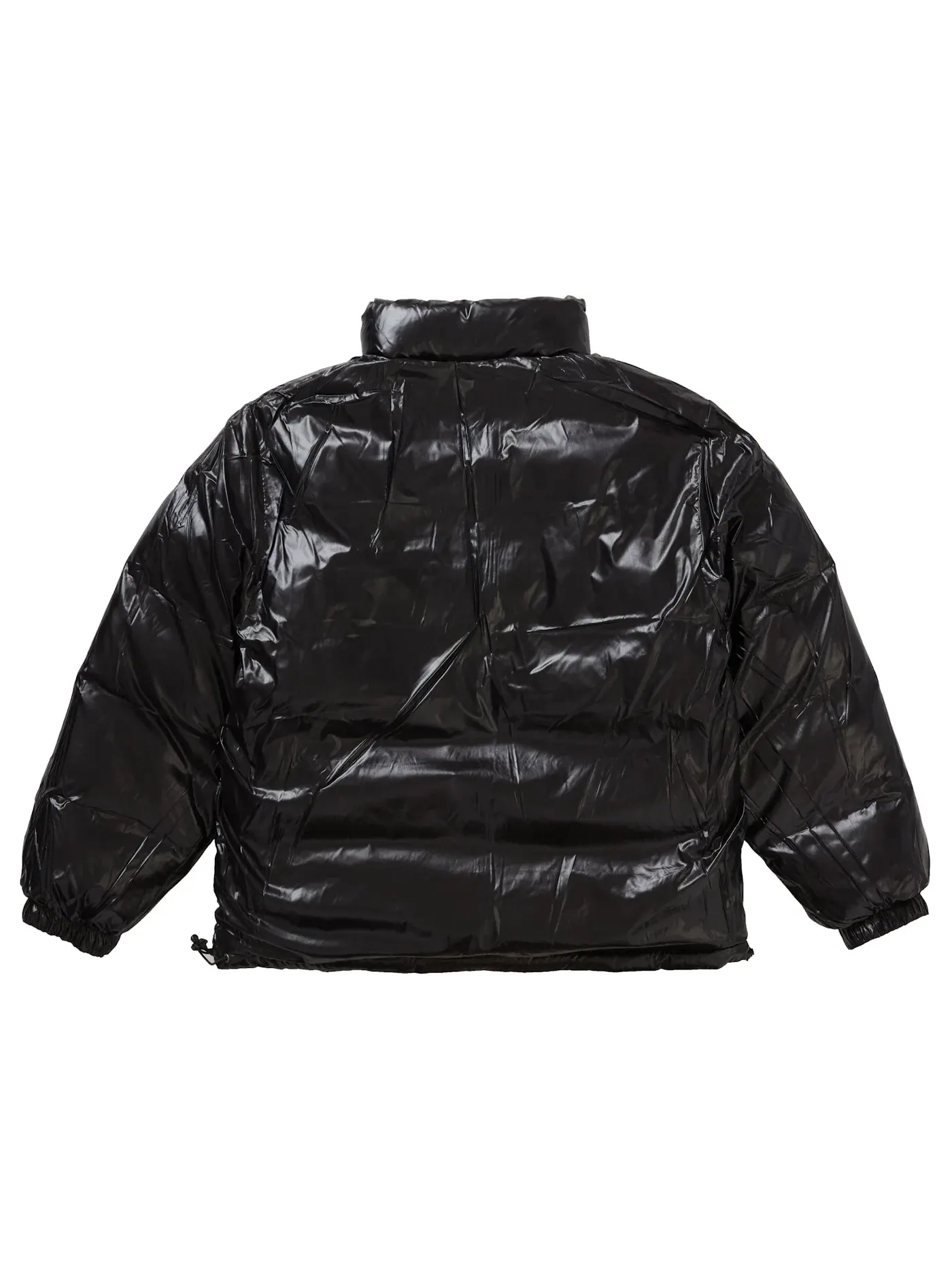 Мужская куртка пуховик двухсторонняя блестящая Supreme Puffy Jacket — изображение 2 из 3, белый