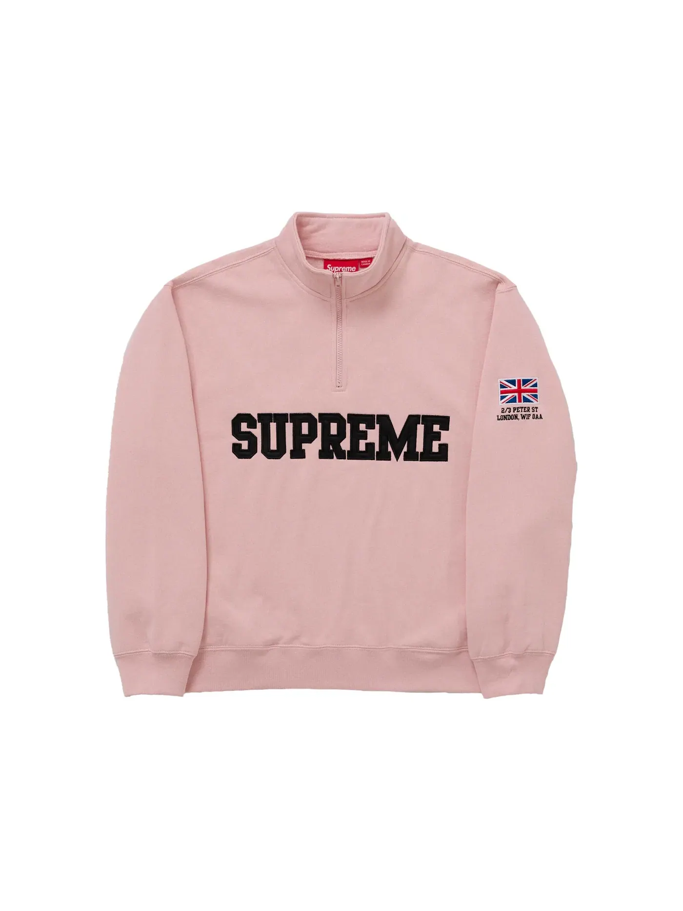 Мужской пуловер с принтом Half Zip Pullover Supreme — изображение 1 из 1, персиковый