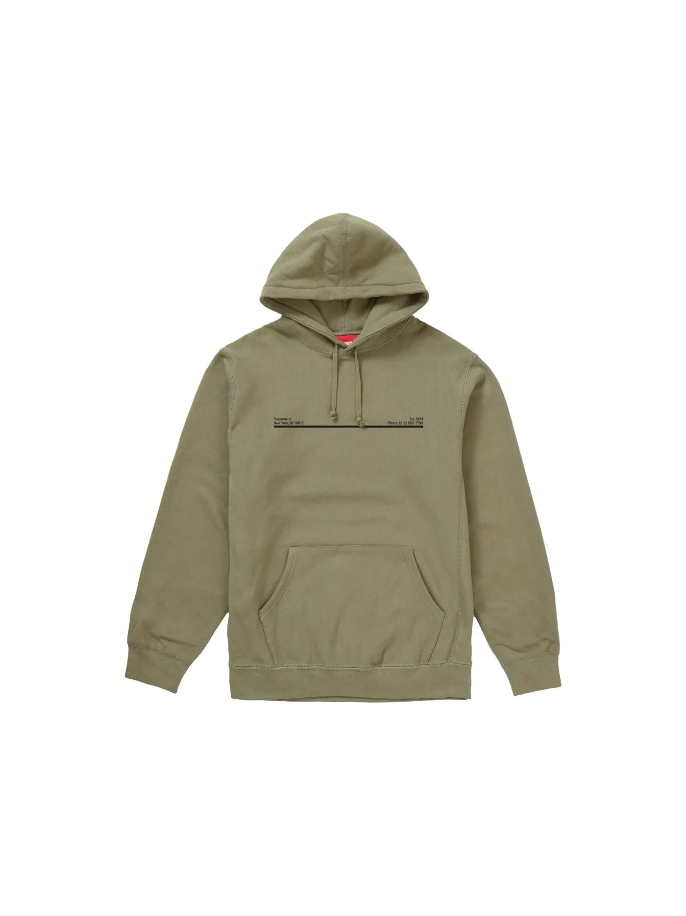 Мужской худи с капюшоном без рукавов Supreme Hooded Sweatshirt — изображение 1 из 1, светлый оливковый