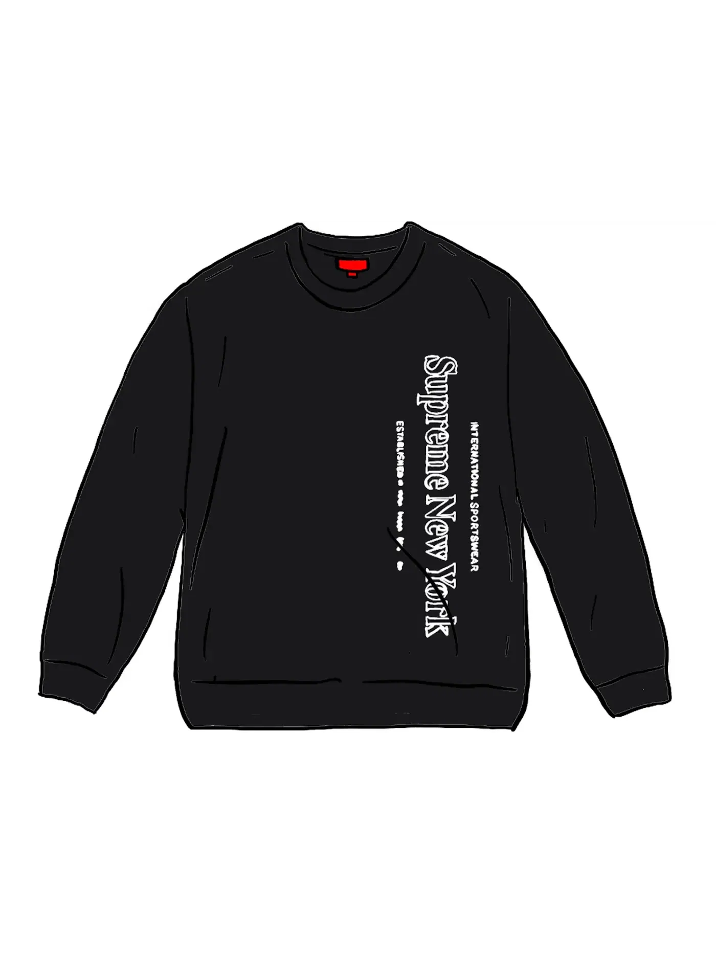 Мужское худи Supreme Crewneck Black — изображение 1 из 1