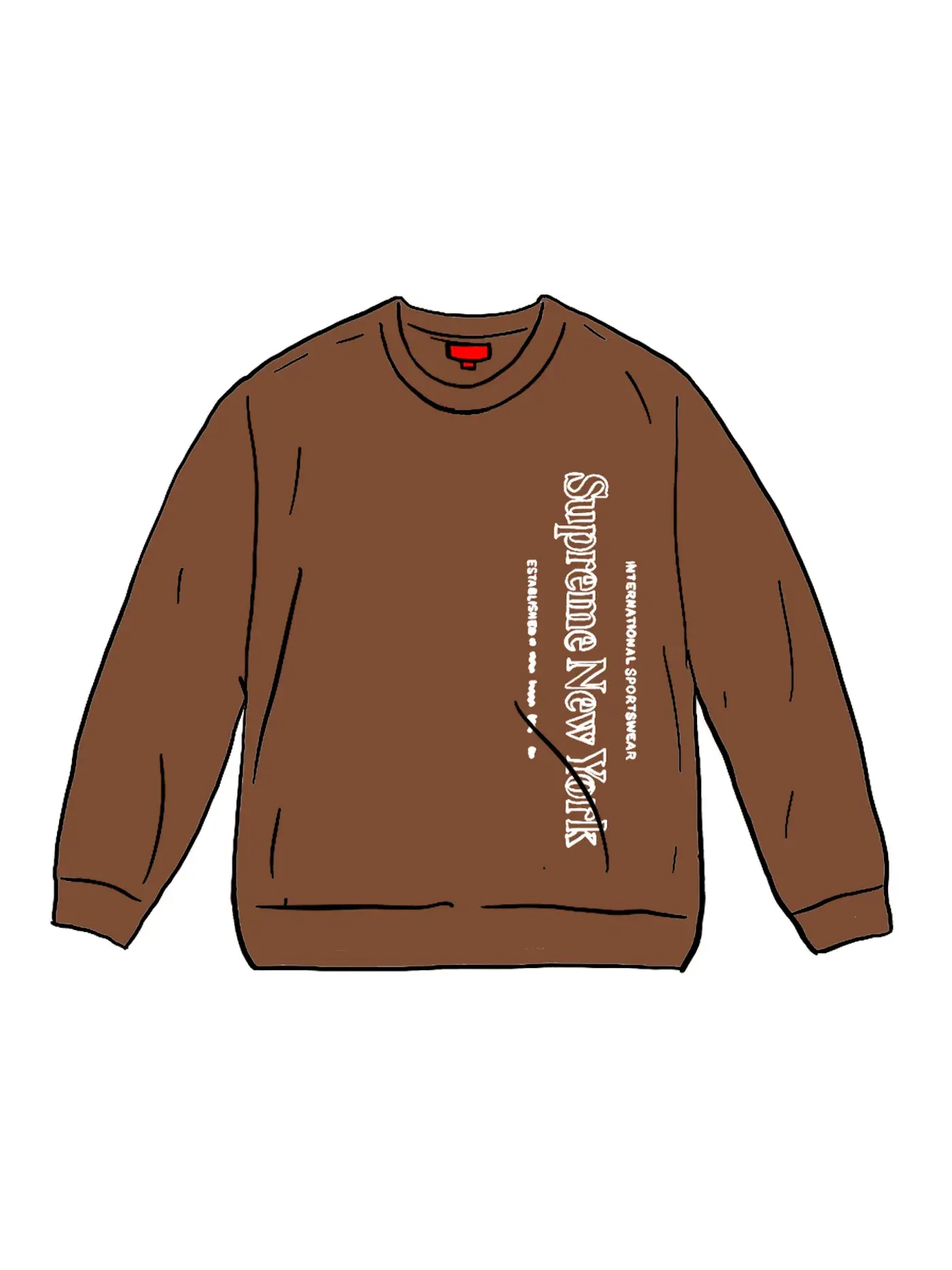 Мужской свитшот с логотипом Supreme Side Logo Crewneck — изображение 1 из 1, коричневый