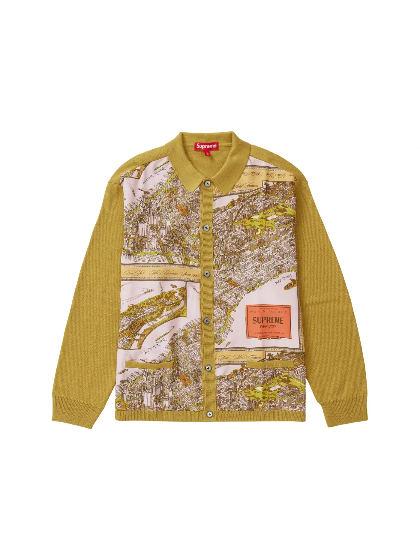 Мужской кардиган с принтом Supreme Mustard — изображение 1 из 1