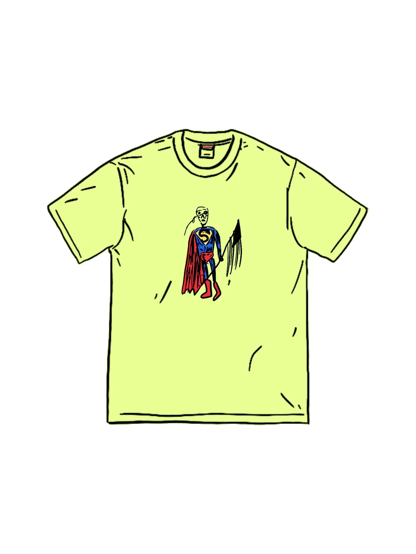 Мужская футболка с принтом Supreme Tee — изображение 1 из 1, яркий желтый