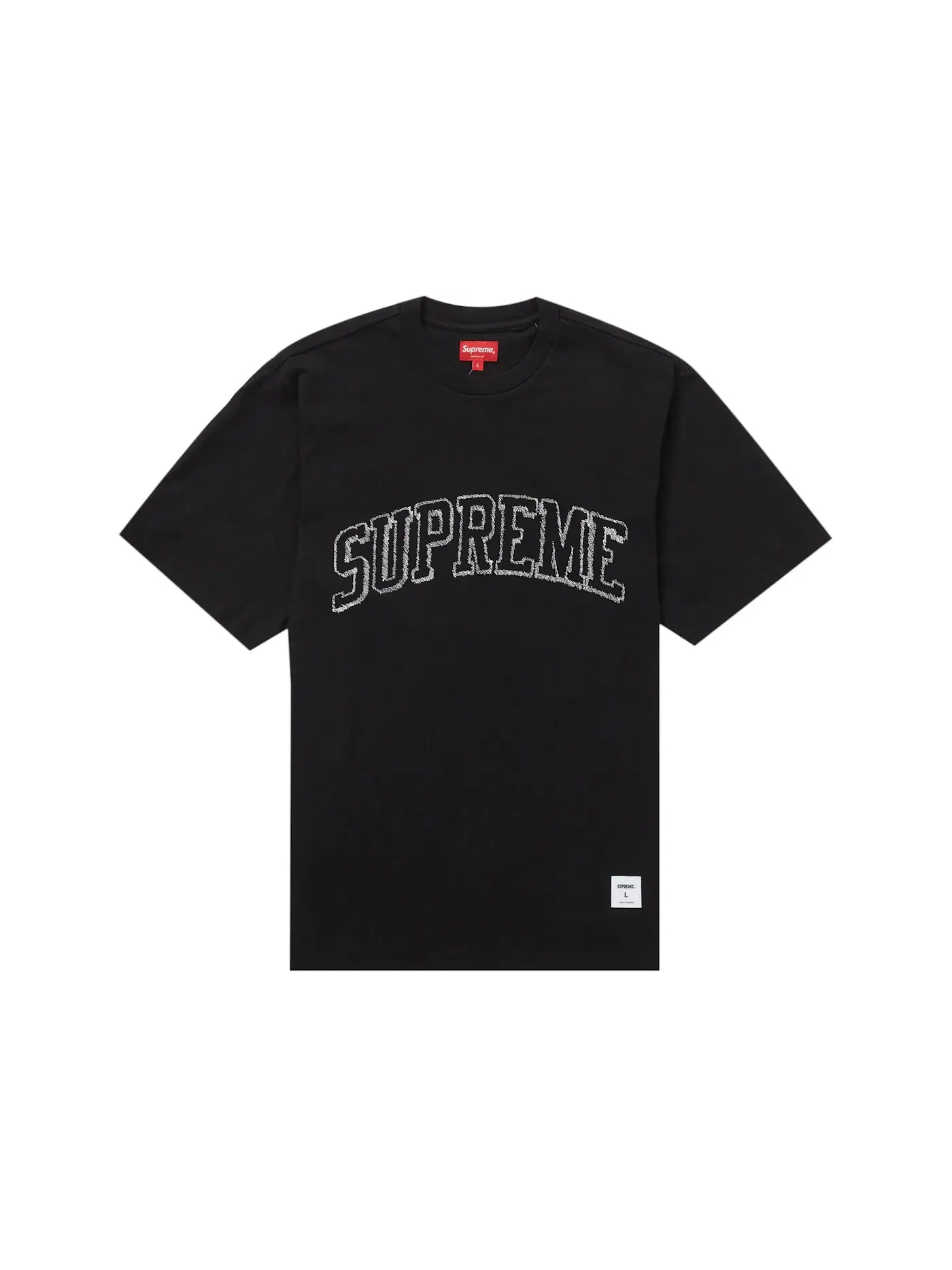 Мужская футболка с вышивкой Supreme Sketch Supreme — изображение 1 из 1, черный