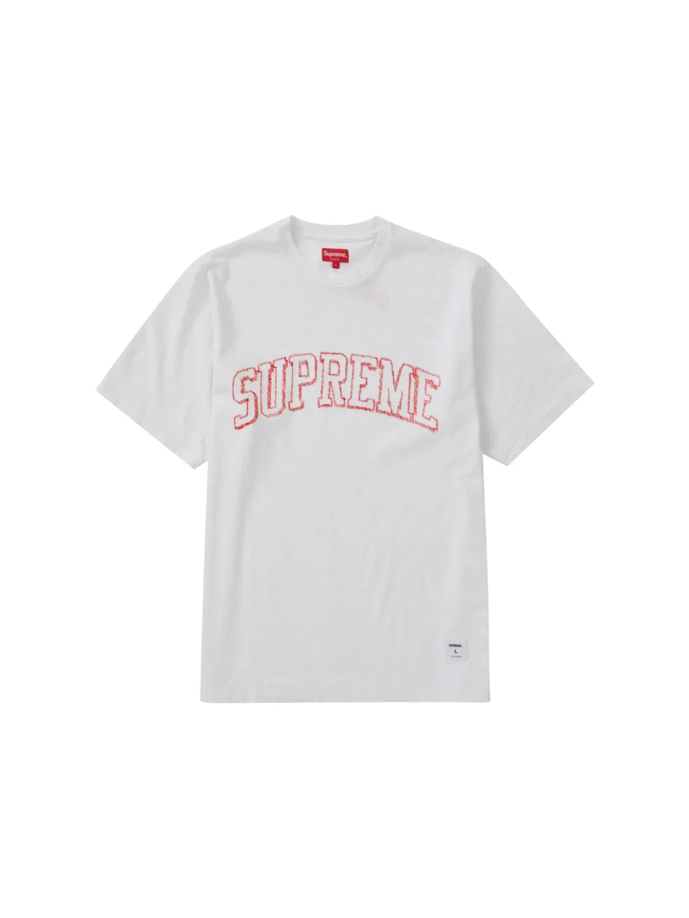 Мужская футболка с вышивкой Supreme Sketch — изображение 1 из 1, белый