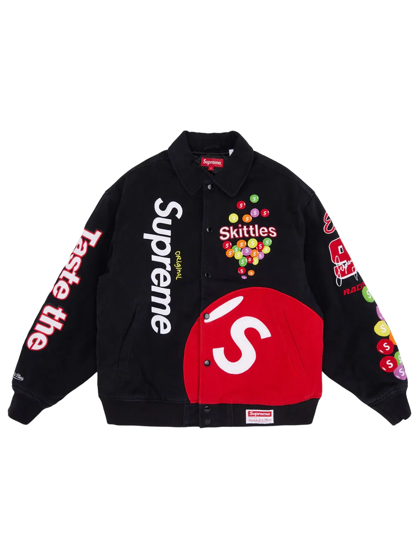 Мужская куртка-бомбер с принтом Skittles Supreme — изображение 1 из 3, черный