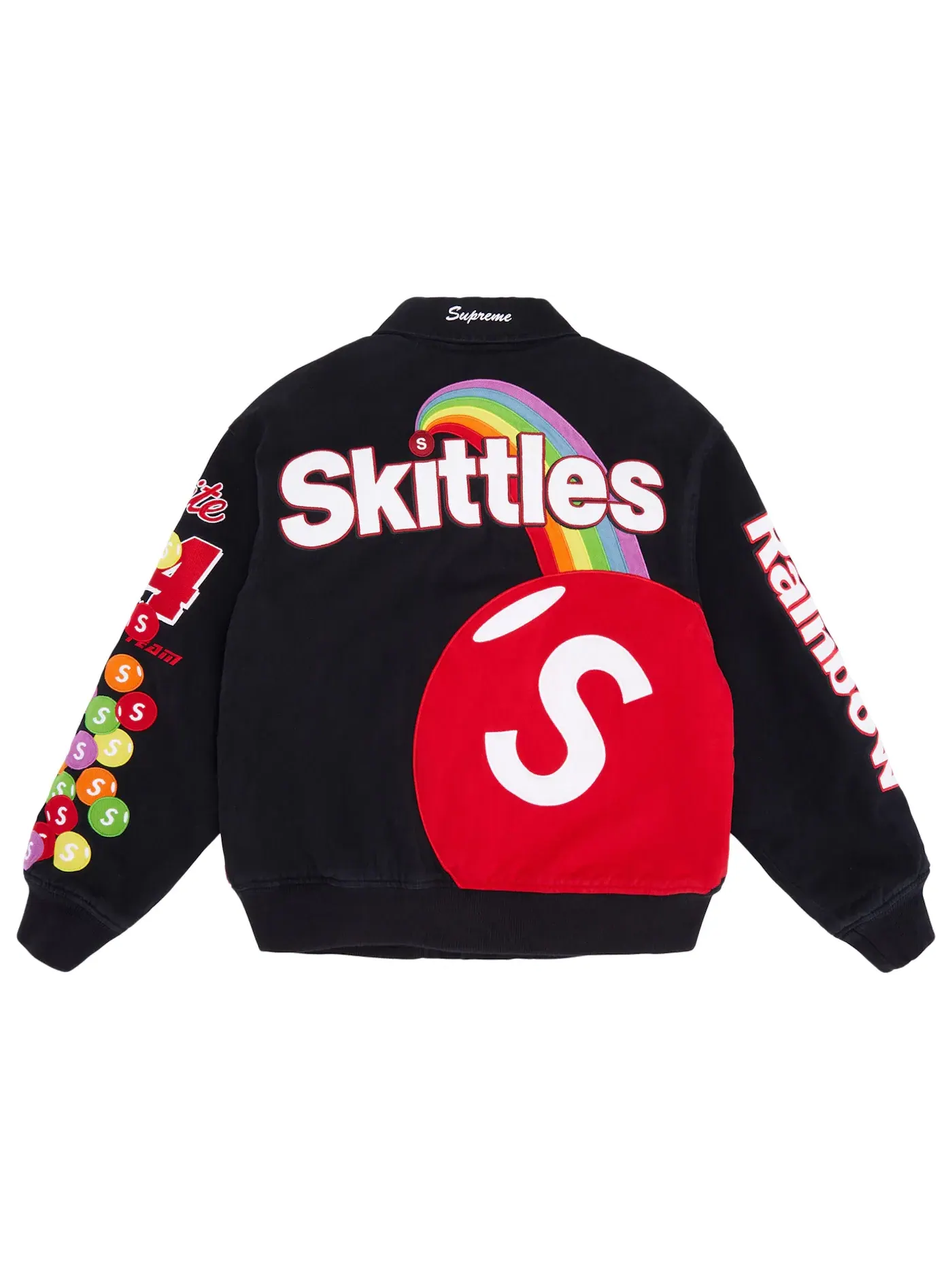 Мужская куртка-бомбер с принтом Skittles Supreme — изображение 3 из 3, черный