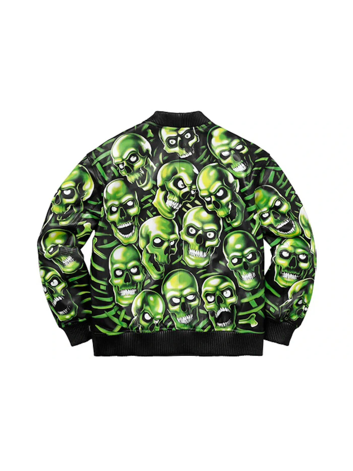 Мужская кожаная куртка-бомбер Skull Pile Supreme — изображение 3 из 3, зеленый